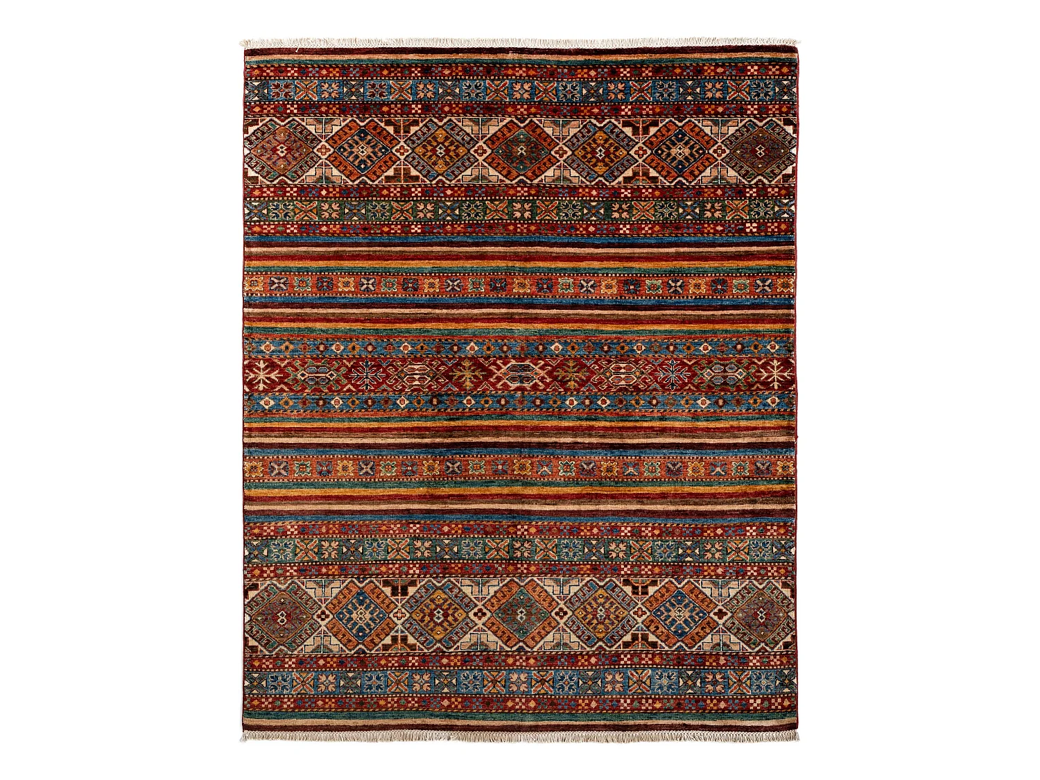 Tapis de laine 155x193 rouge Torkman