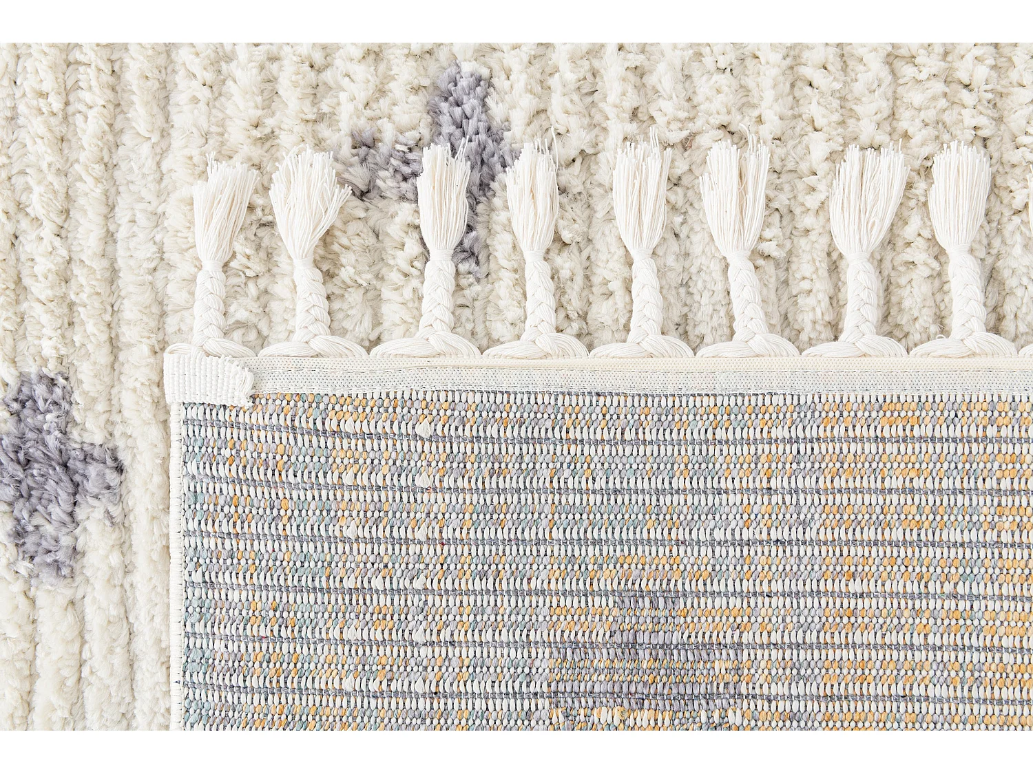 Hoogpolig tapijt 305x80 Beige Frauenfeld Rood