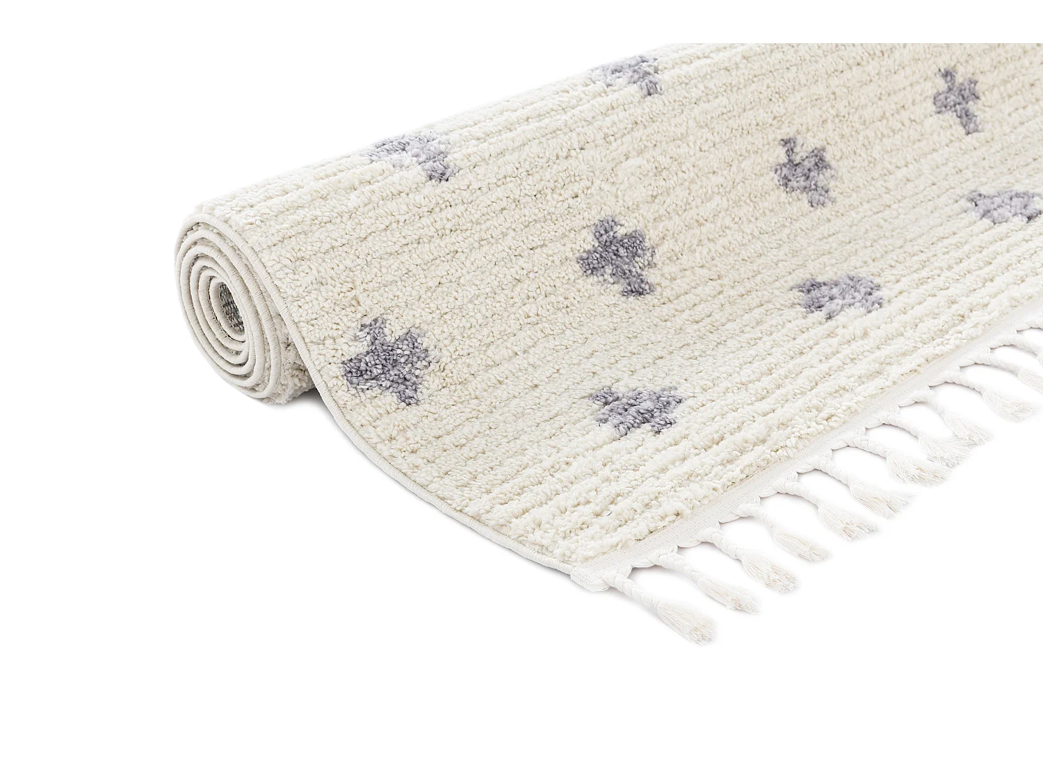 Hoogpolig tapijt 305x80 Beige Frauenfeld Rood