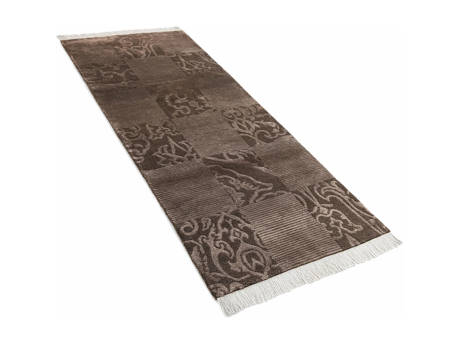 Tapis de couloir en laine 81x211 brun Darya
