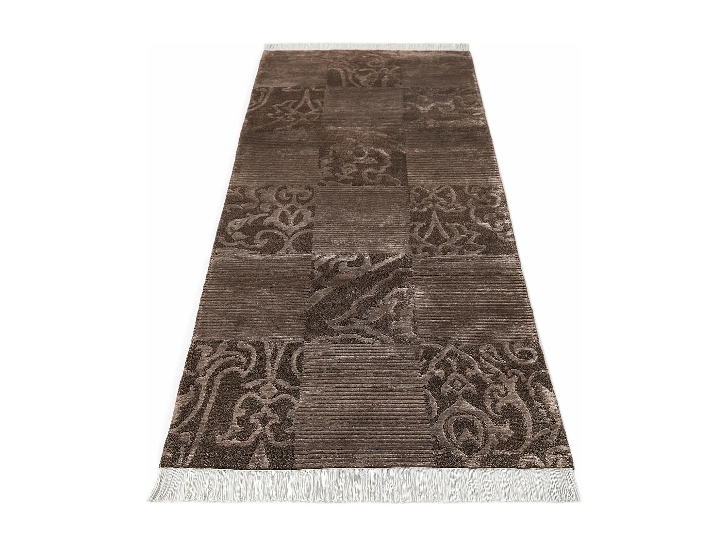 Tapis de couloir en laine 81x211 brun Darya
