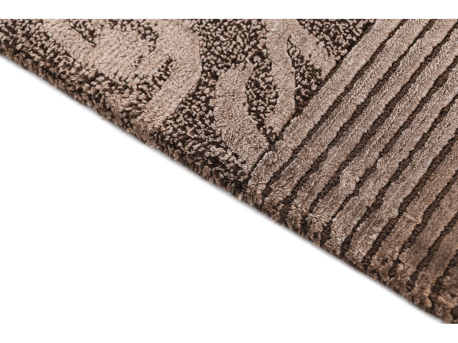 Tapis de couloir en laine 81x211 brun Darya