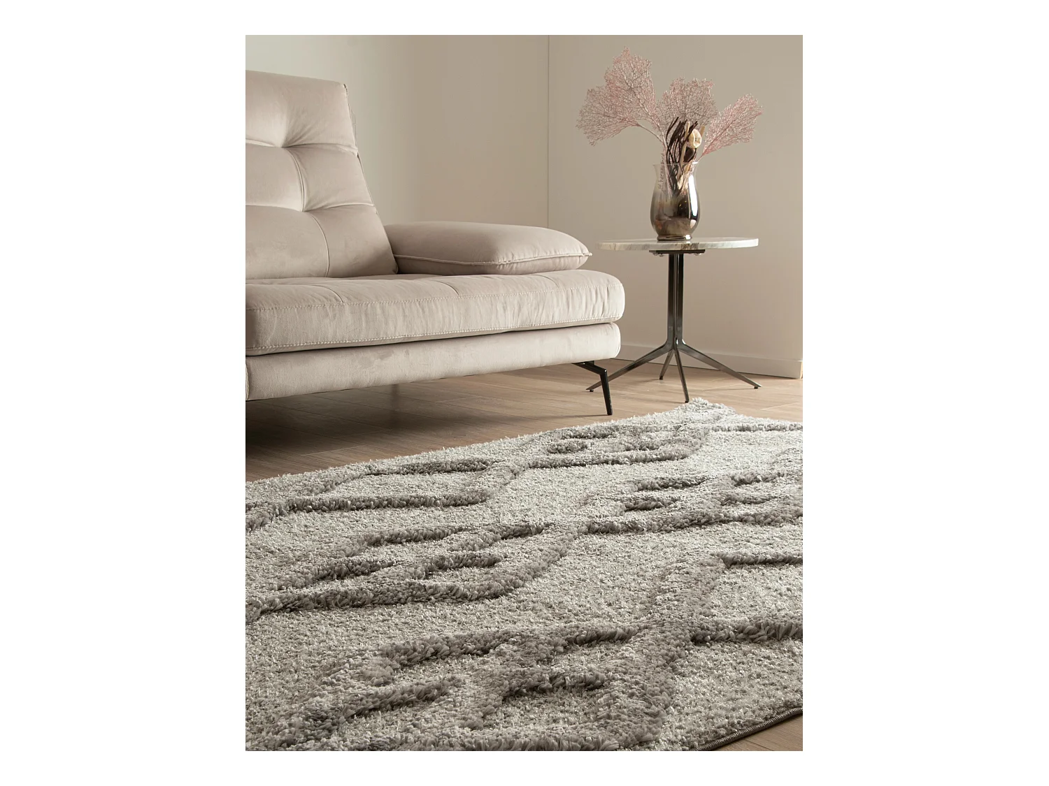 Hoogpolig tapijt 185x125 Grijs Thun Tribus