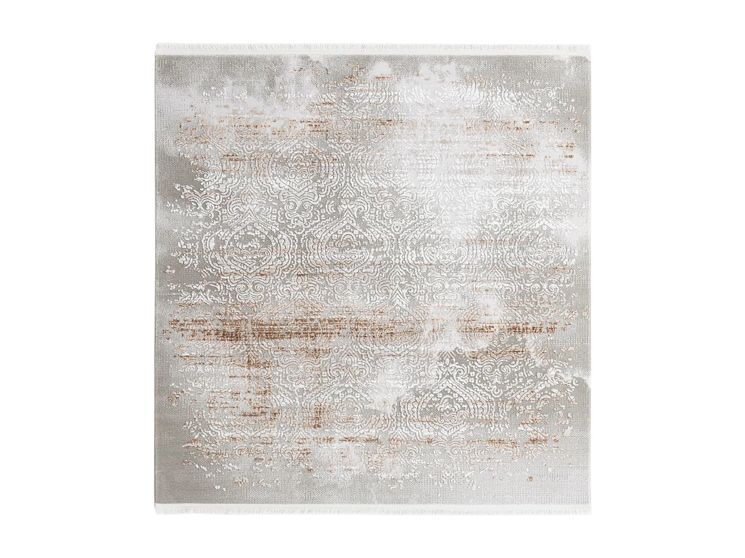 Tapis 160x160 gris beige Davos Charme