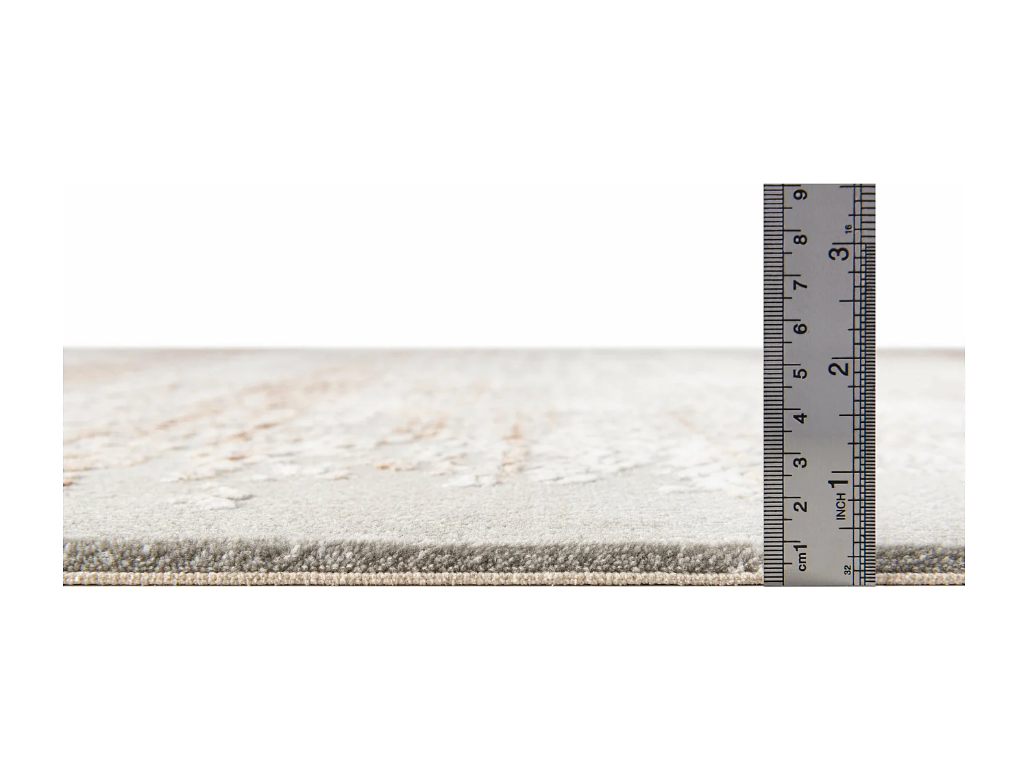 Tapis 160x160 gris beige Davos Charme