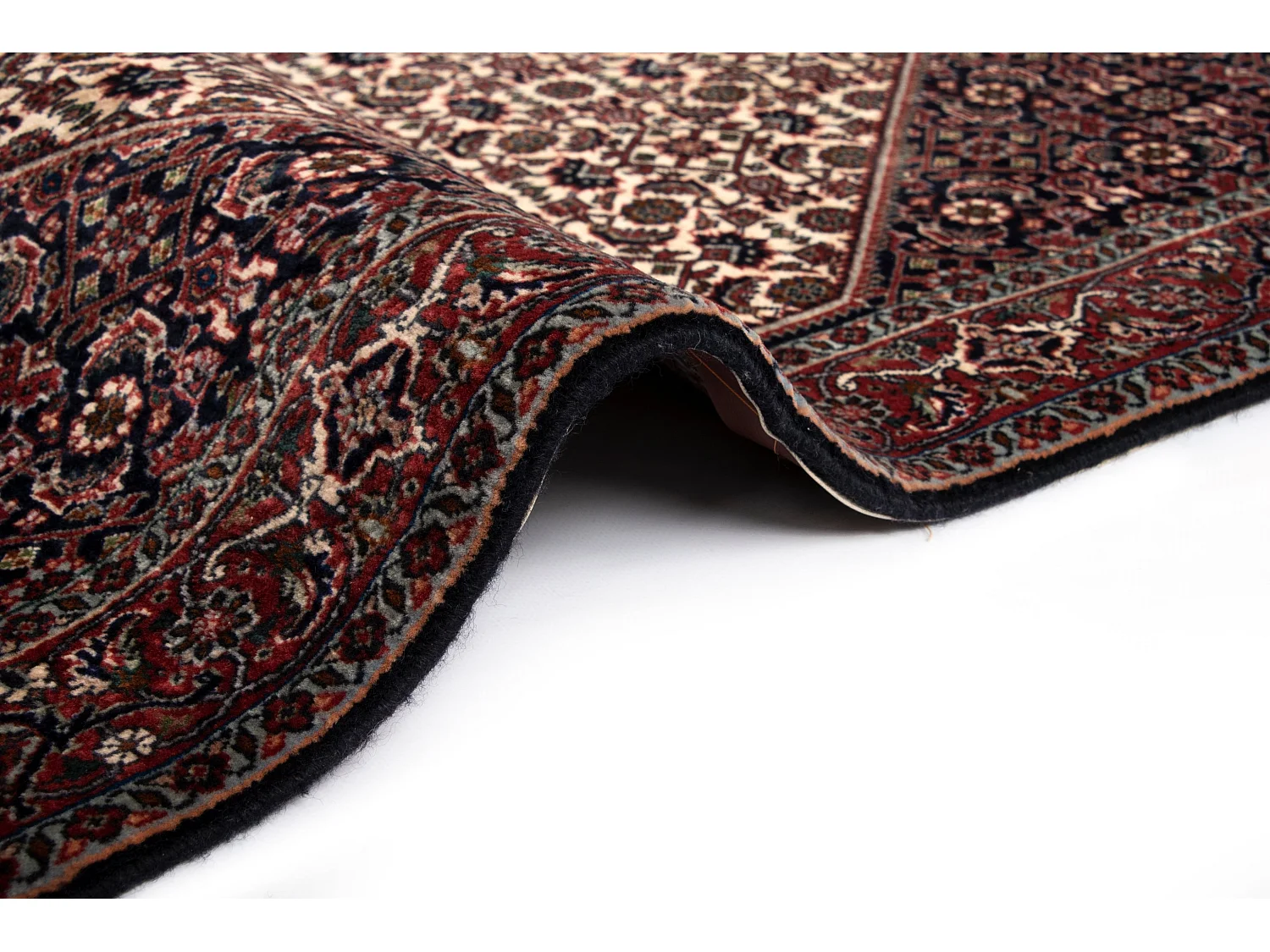 Läufer-Wollteppich 85x415 Rot Bidjar