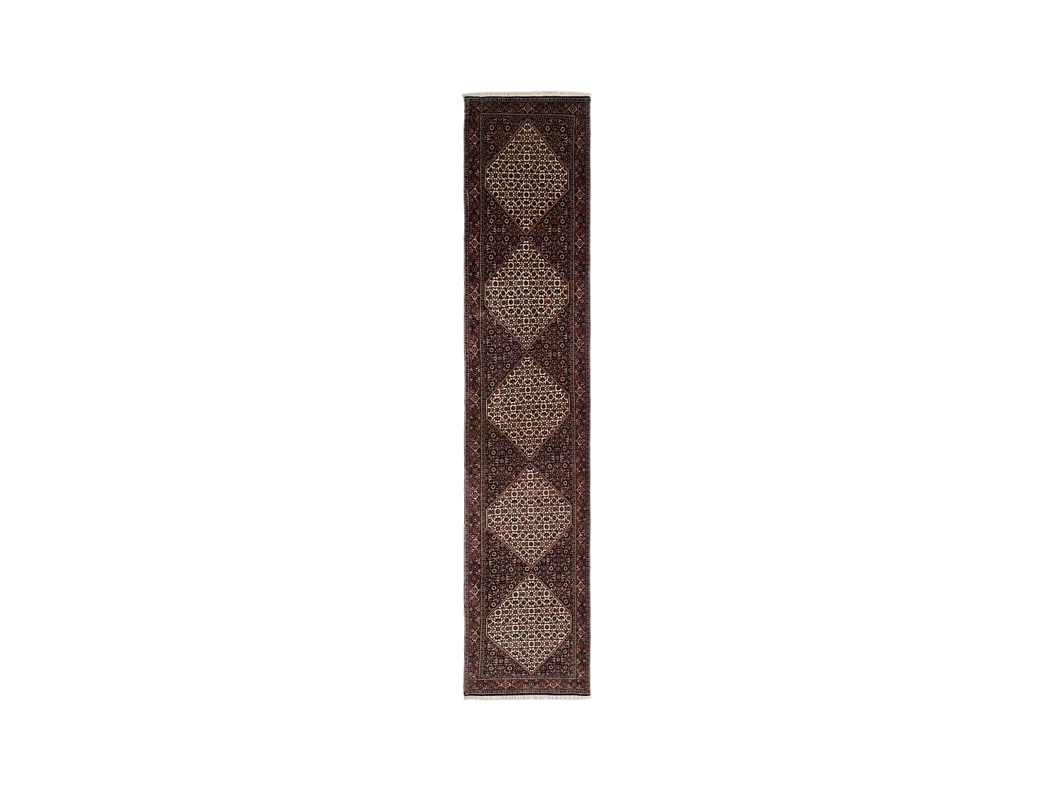 Tapis de couloir en laine 85x415 rouge Bidjar