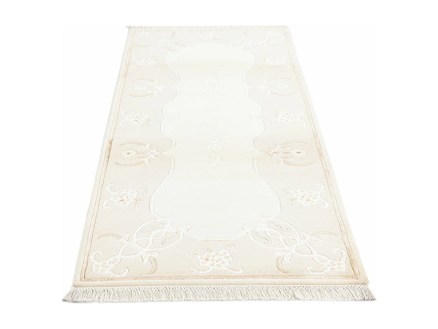 Läufer-Wollteppich 84x196 Beige Darya