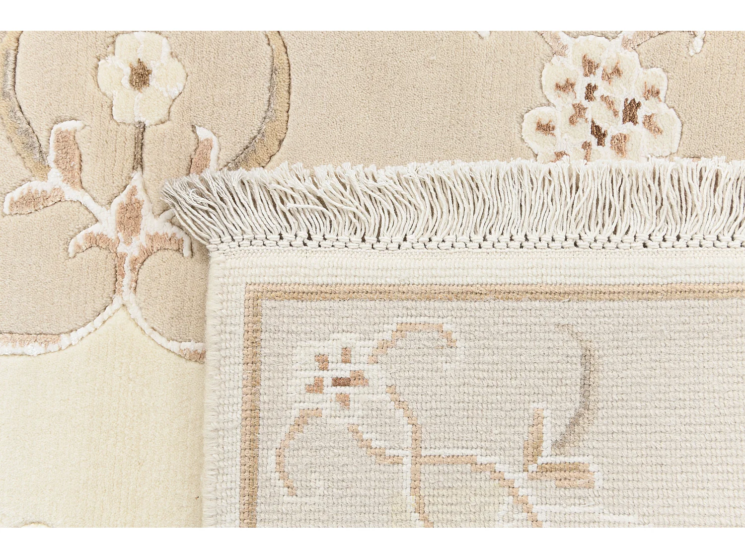 Läufer-Wollteppich 84x196 Beige Darya