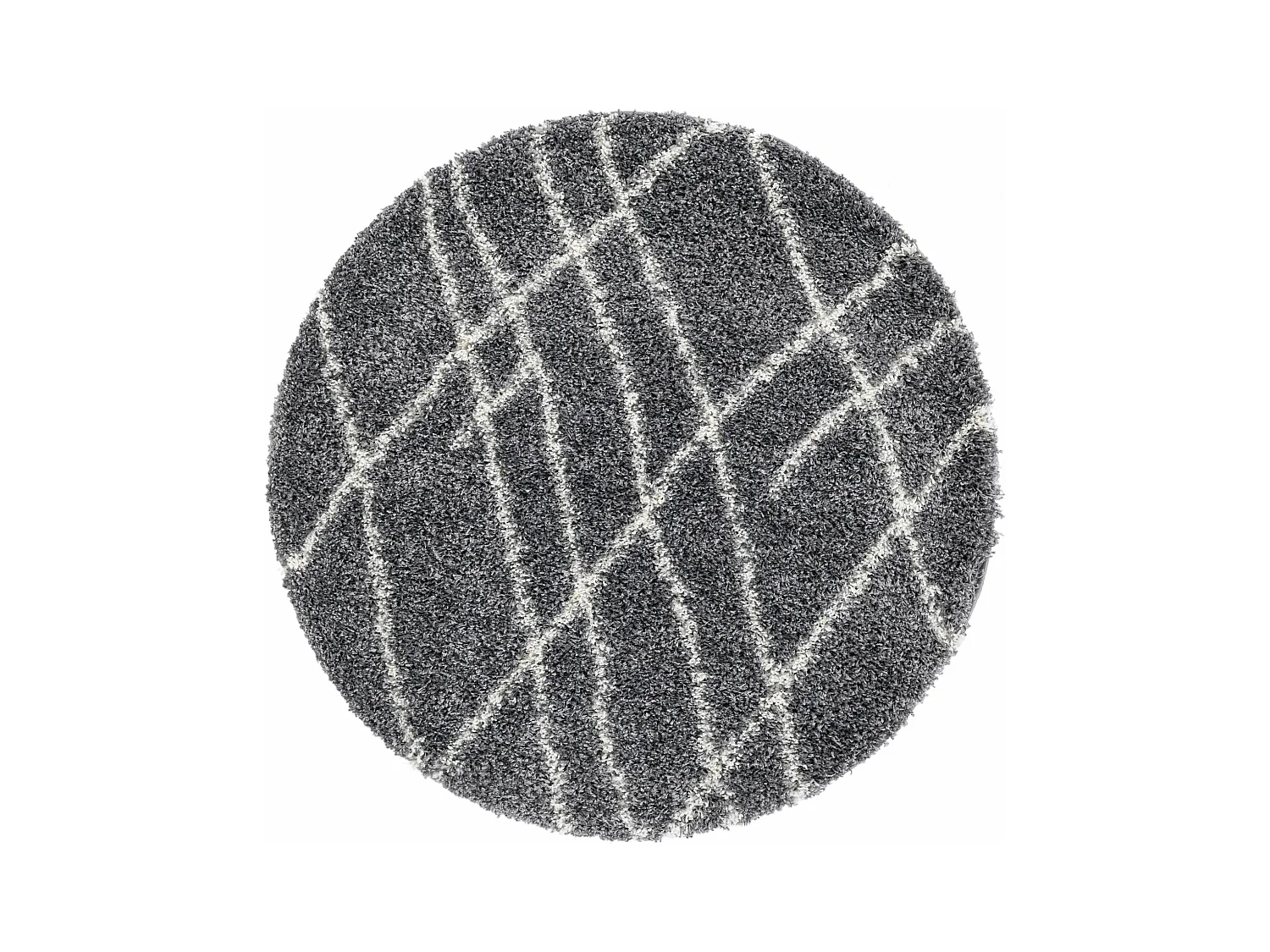Tapis shaggy 125x125 gris pierre Lachen Fence