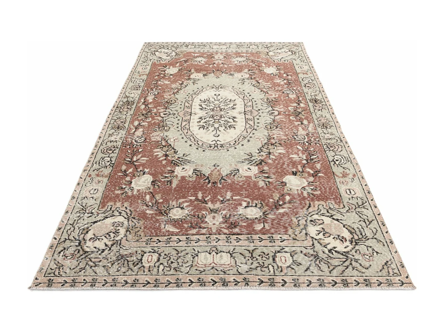 Tapis de laine 152x295 vert Ultra Vintage