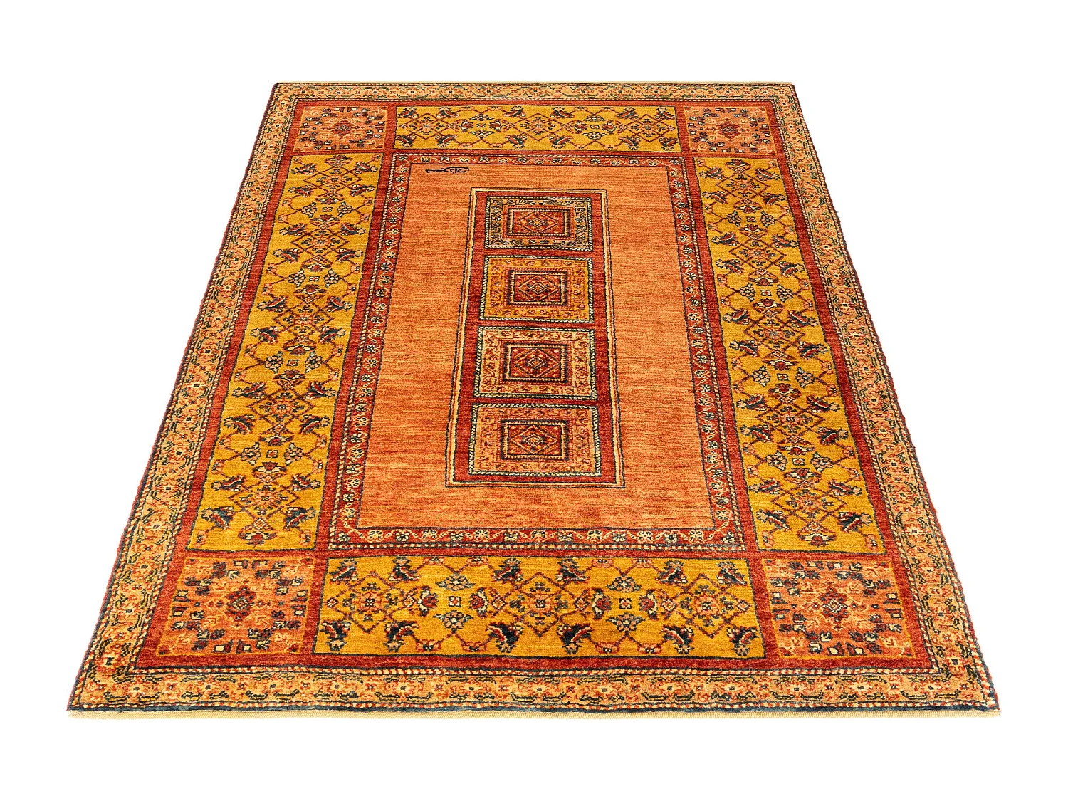 Tapis de laine 107x169 orange Kashkuli