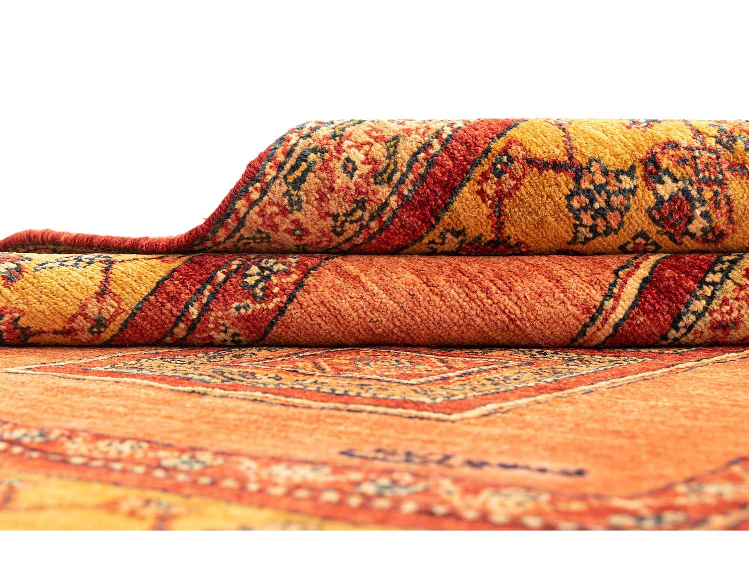 Tapis de laine 107x169 orange Kashkuli