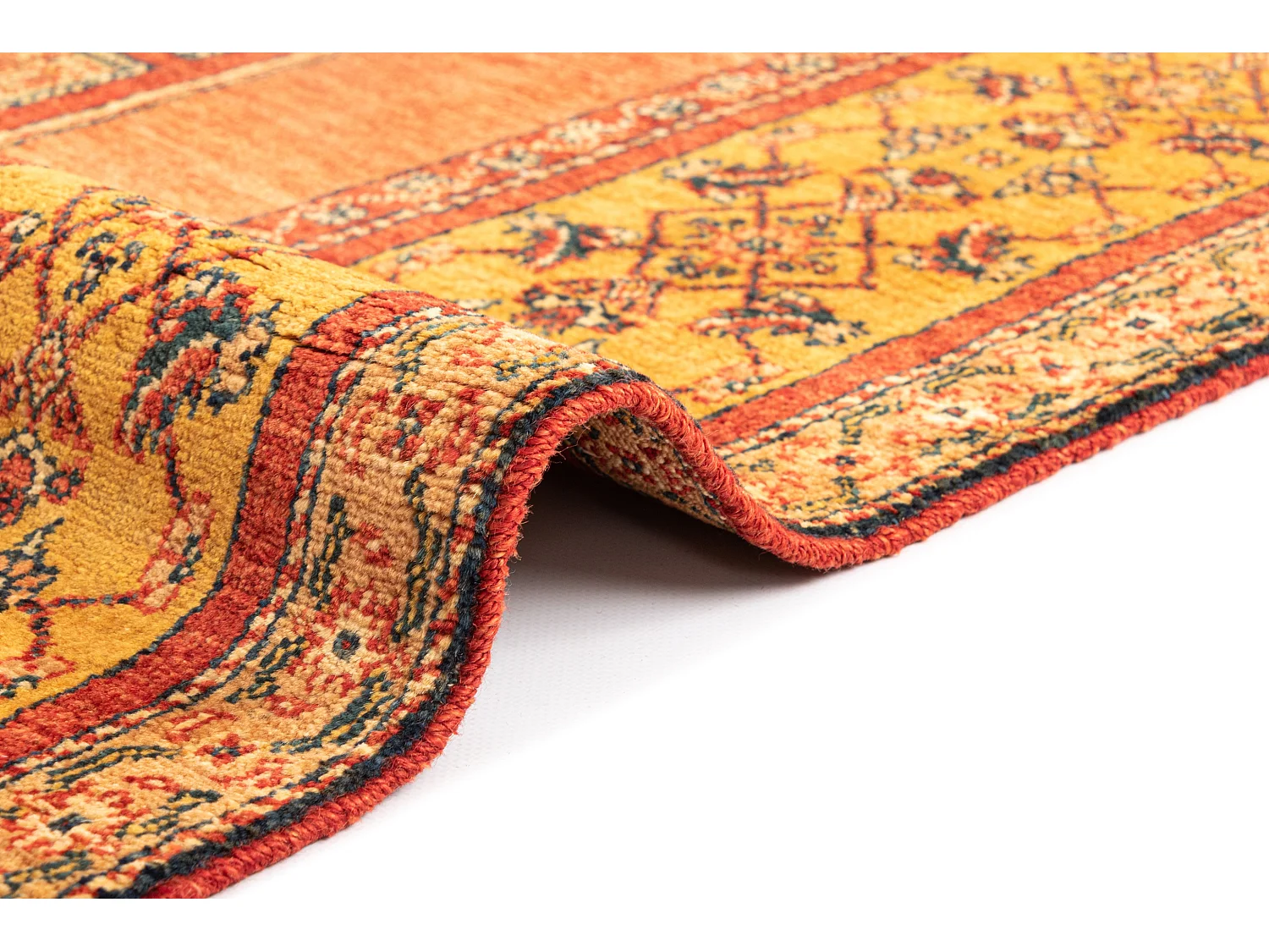 Tapis de laine 107x169 orange Kashkuli