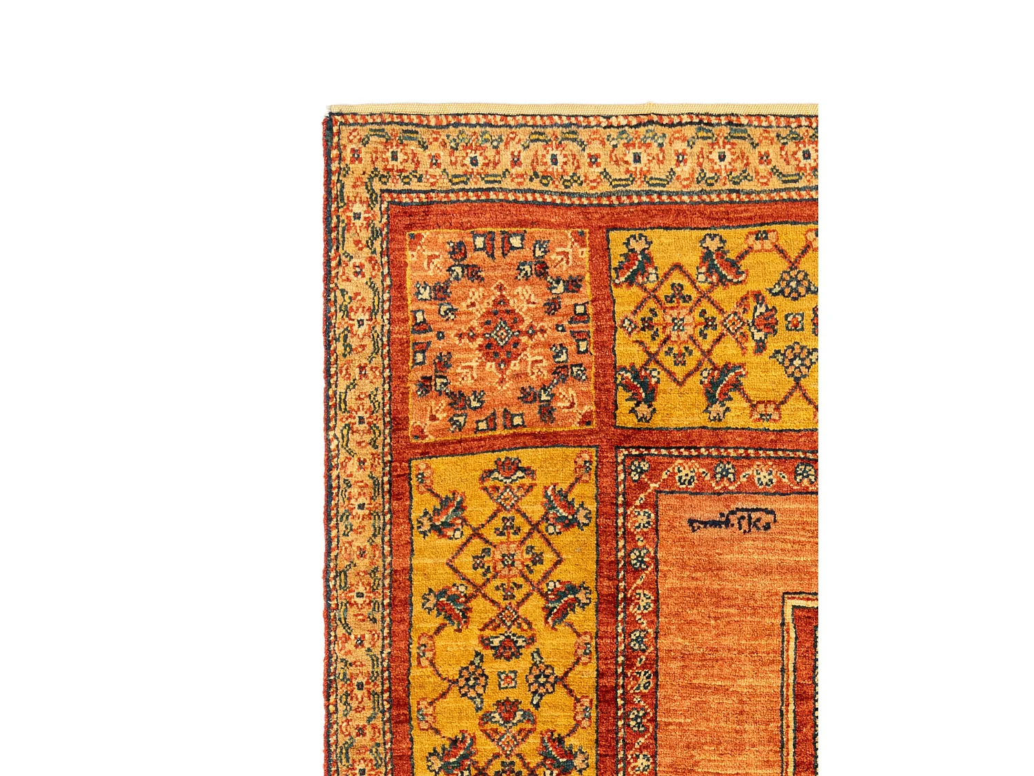 Tapis de laine 107x169 orange Kashkuli