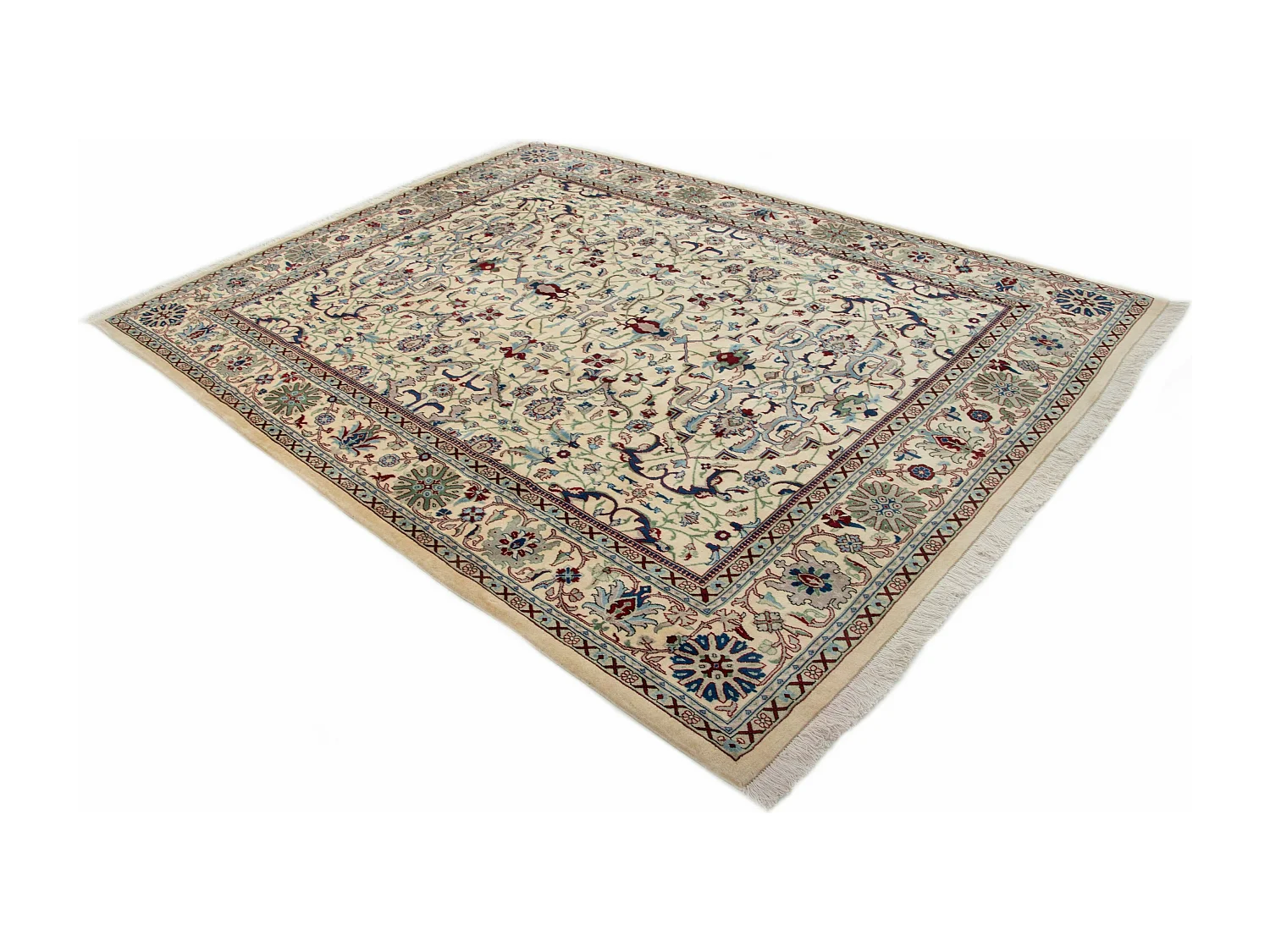 Wollteppich 246x325 Beige Tabriz
