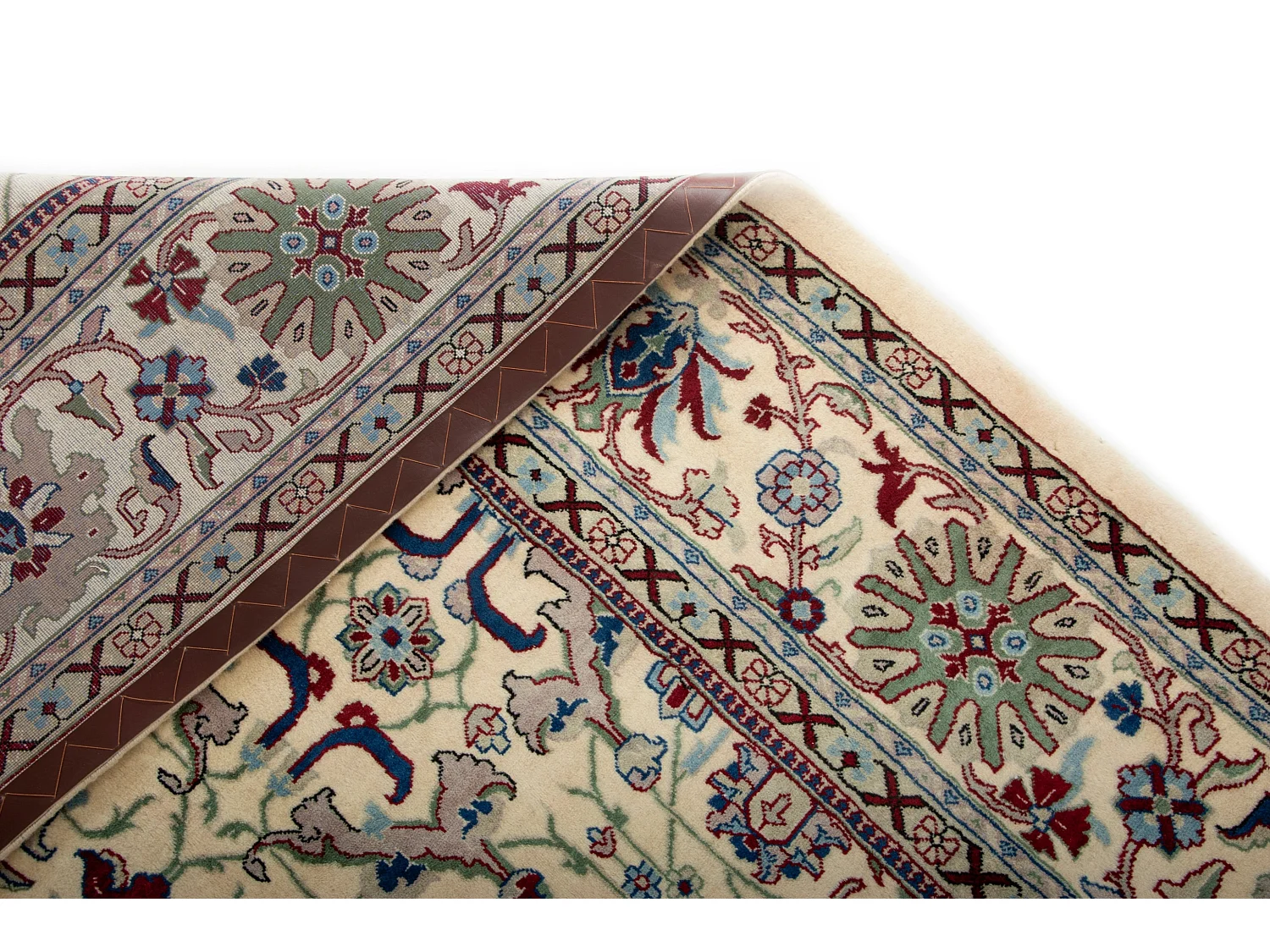 Wollteppich 246x325 Beige Tabriz