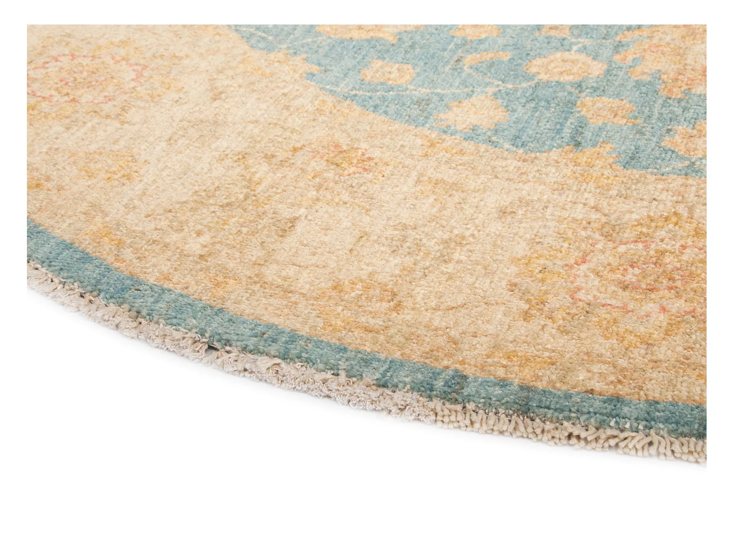 Wollteppich 150x150 Blau Kaizar