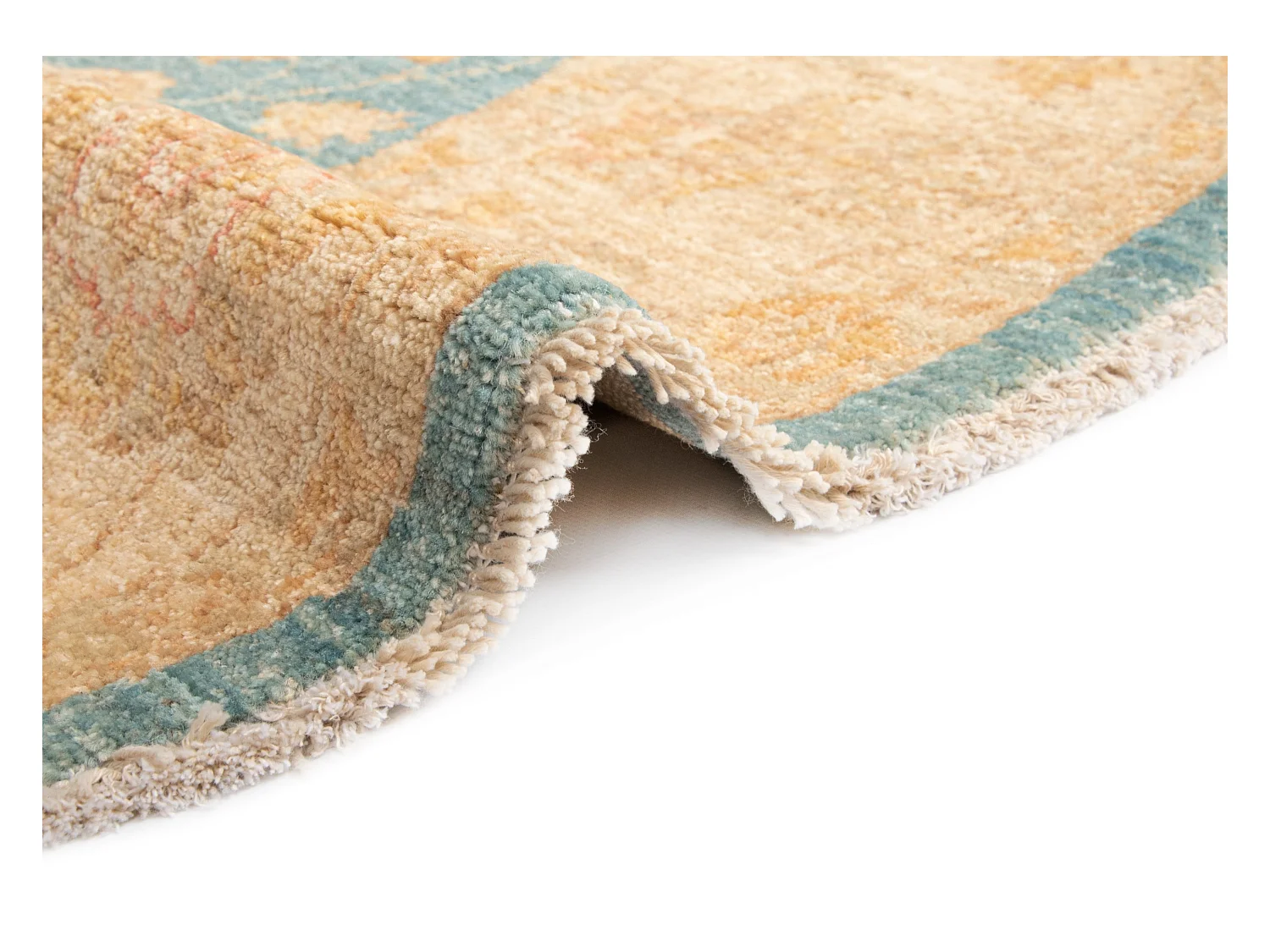 Wollteppich 150x150 Blau Kaizar