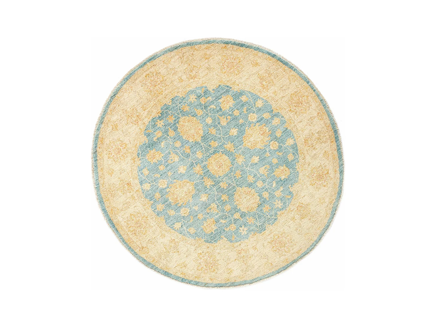 Wollteppich 150x150 Blau Kaizar