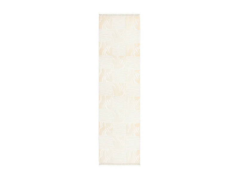 Läufer-Wollteppich 81x297 Beige Darya