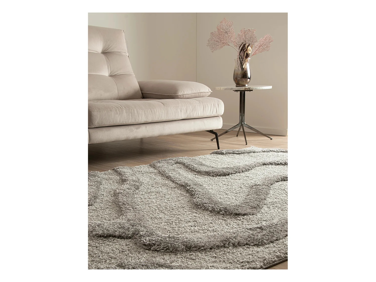 Hoogpolig tapijt 185x125 Grijs Thun Tribus