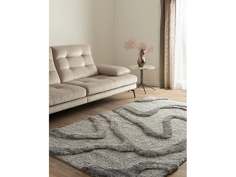 Tapis shaggy 125x185 gris Thun Tribus