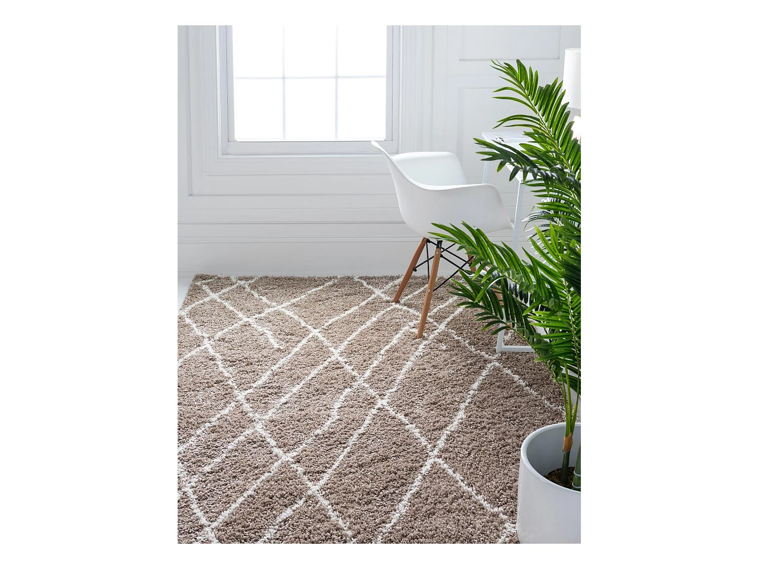 Tapis shaggy 215x305 brun Lachen Fence