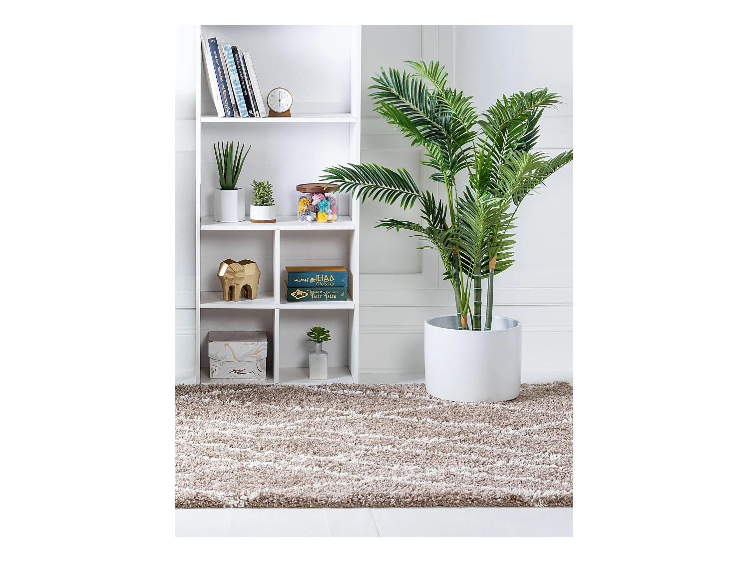Tapis shaggy 215x305 brun Lachen Fence