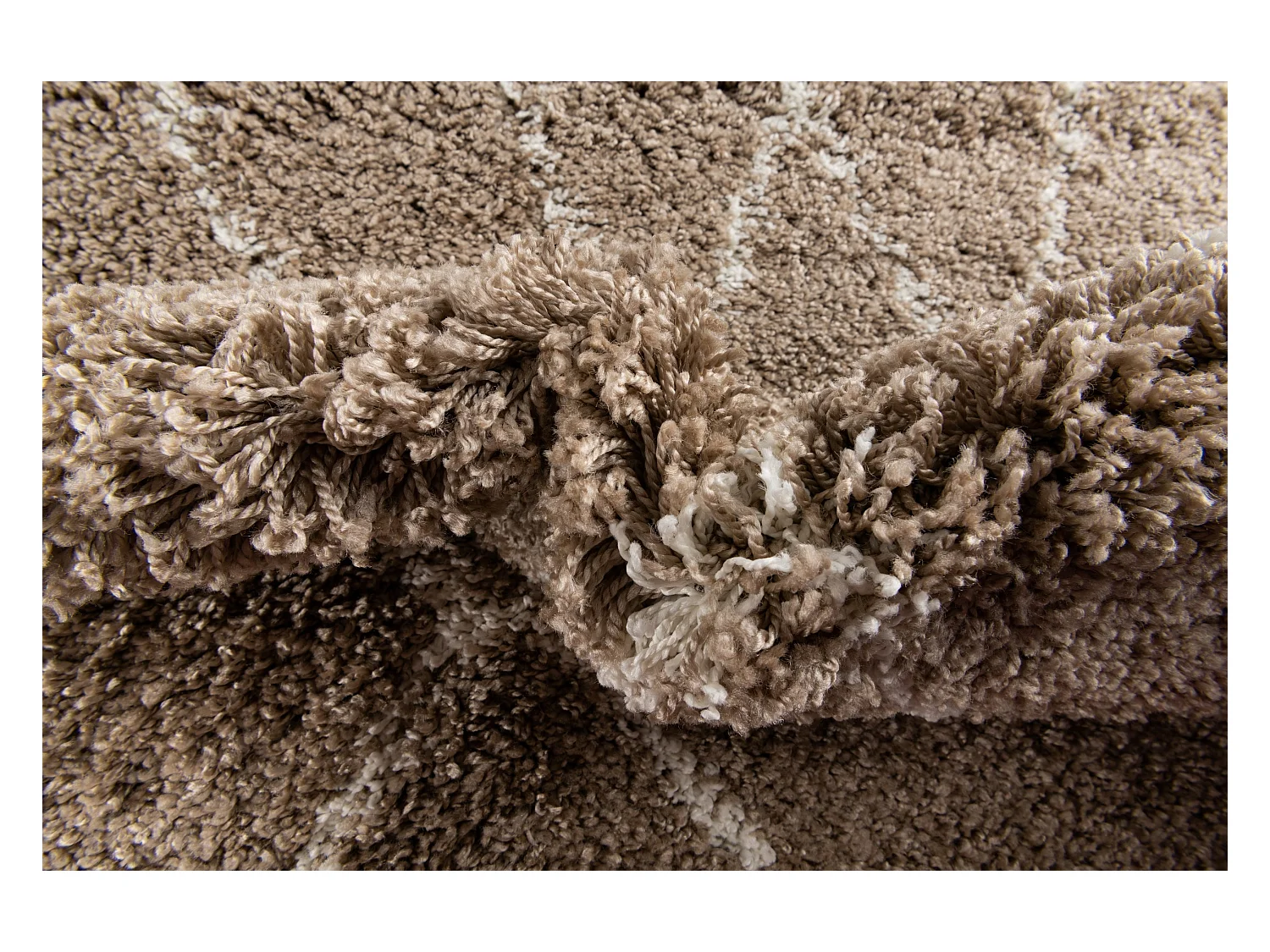 Tapis shaggy 215x305 brun Lachen Fence