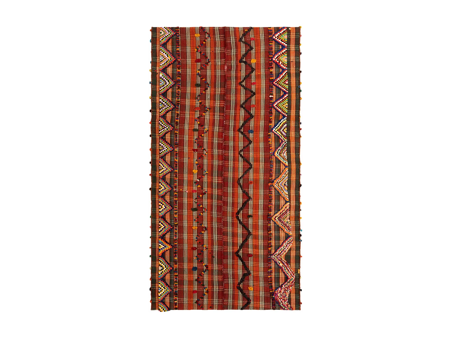 Tapis de laine 145x272 rouge Jajim