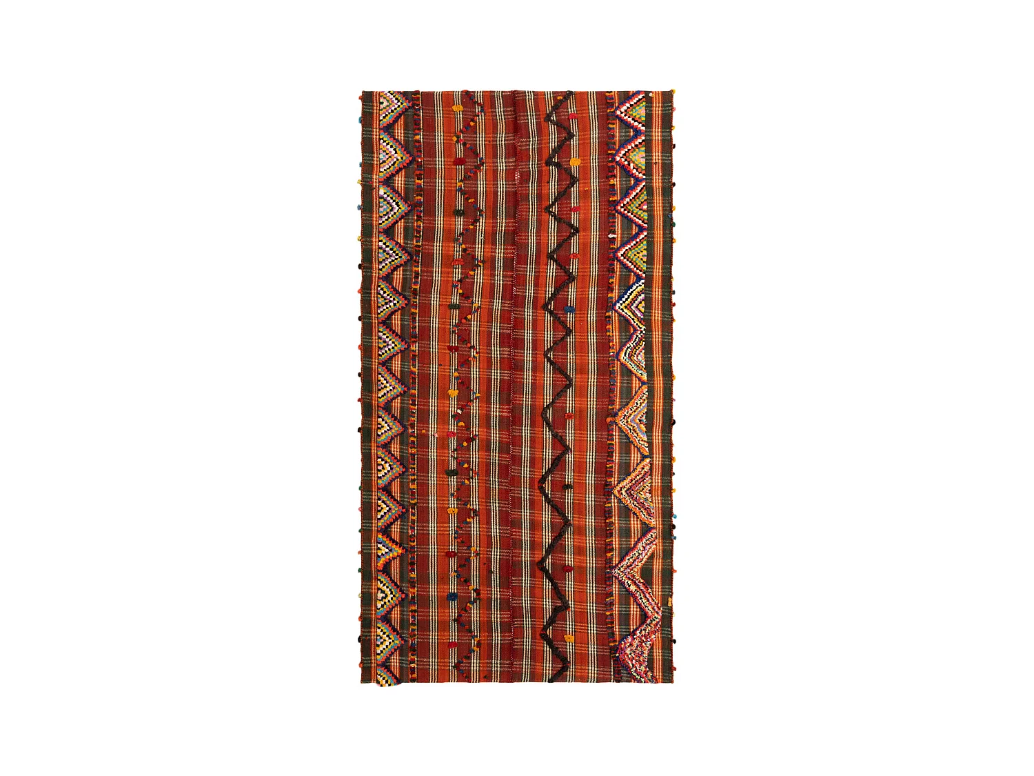 Tapis de laine 145x272 rouge Jajim