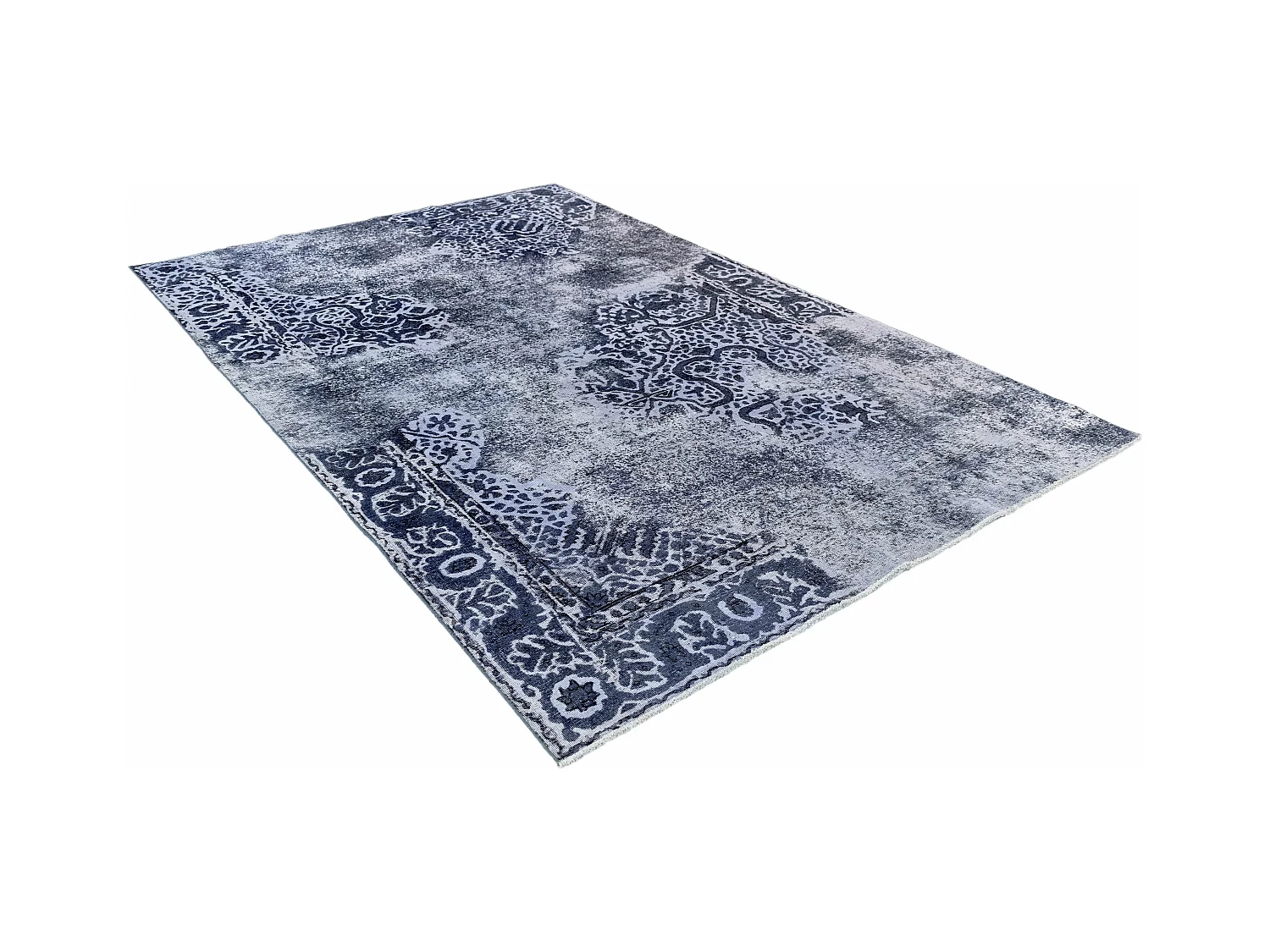 Wollteppich 196x296 Blau Vintage Royal