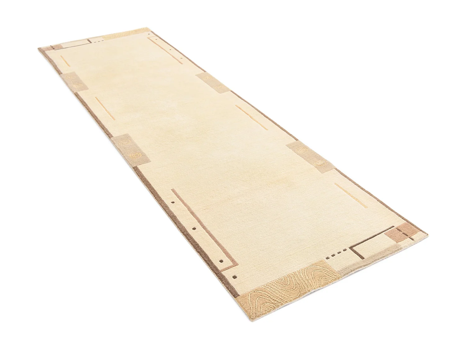 Läufer-Wollteppich 81x300 Beige Darya