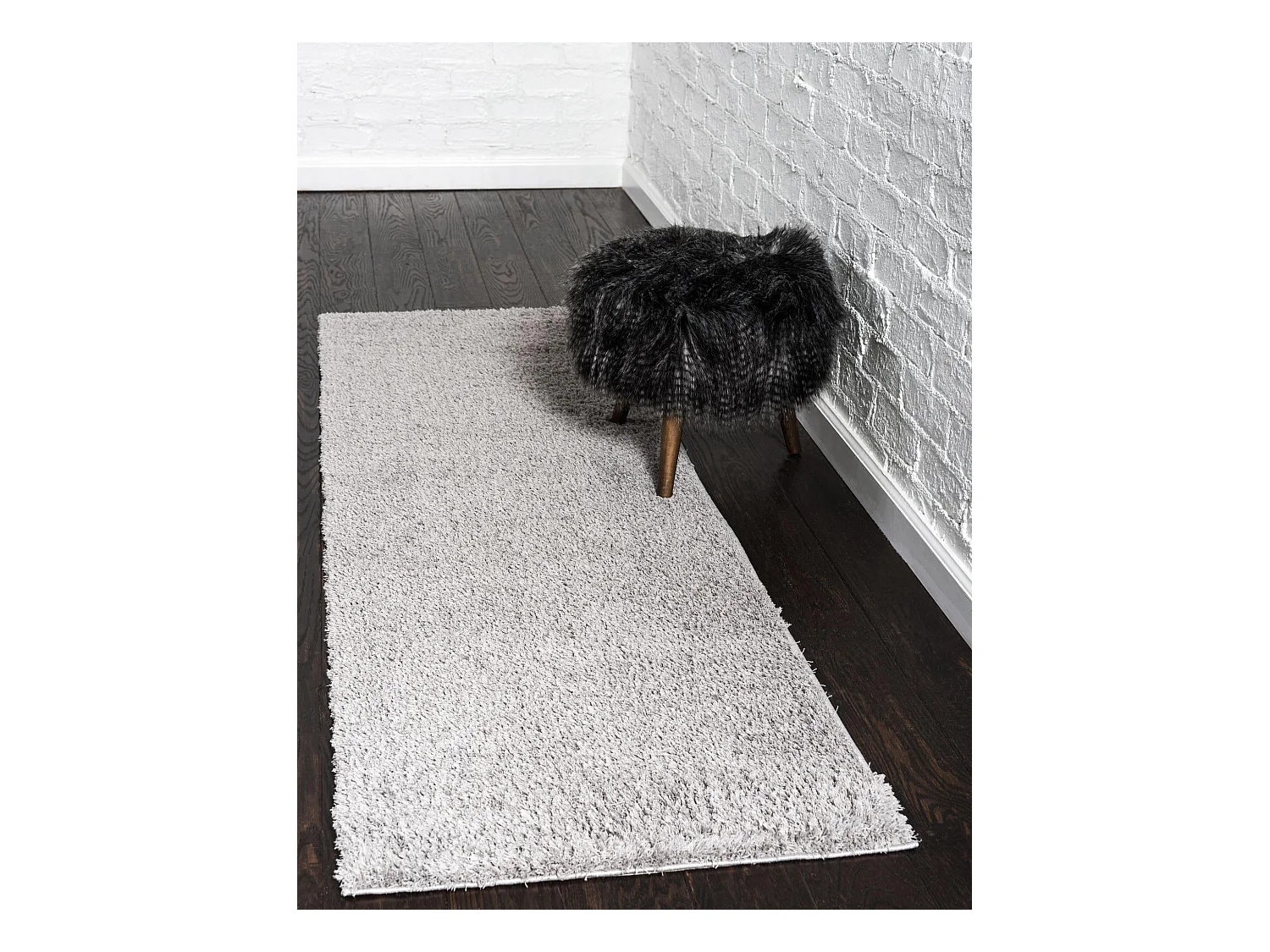 Tappeto shaggy  62x120 grigio argento Luzern