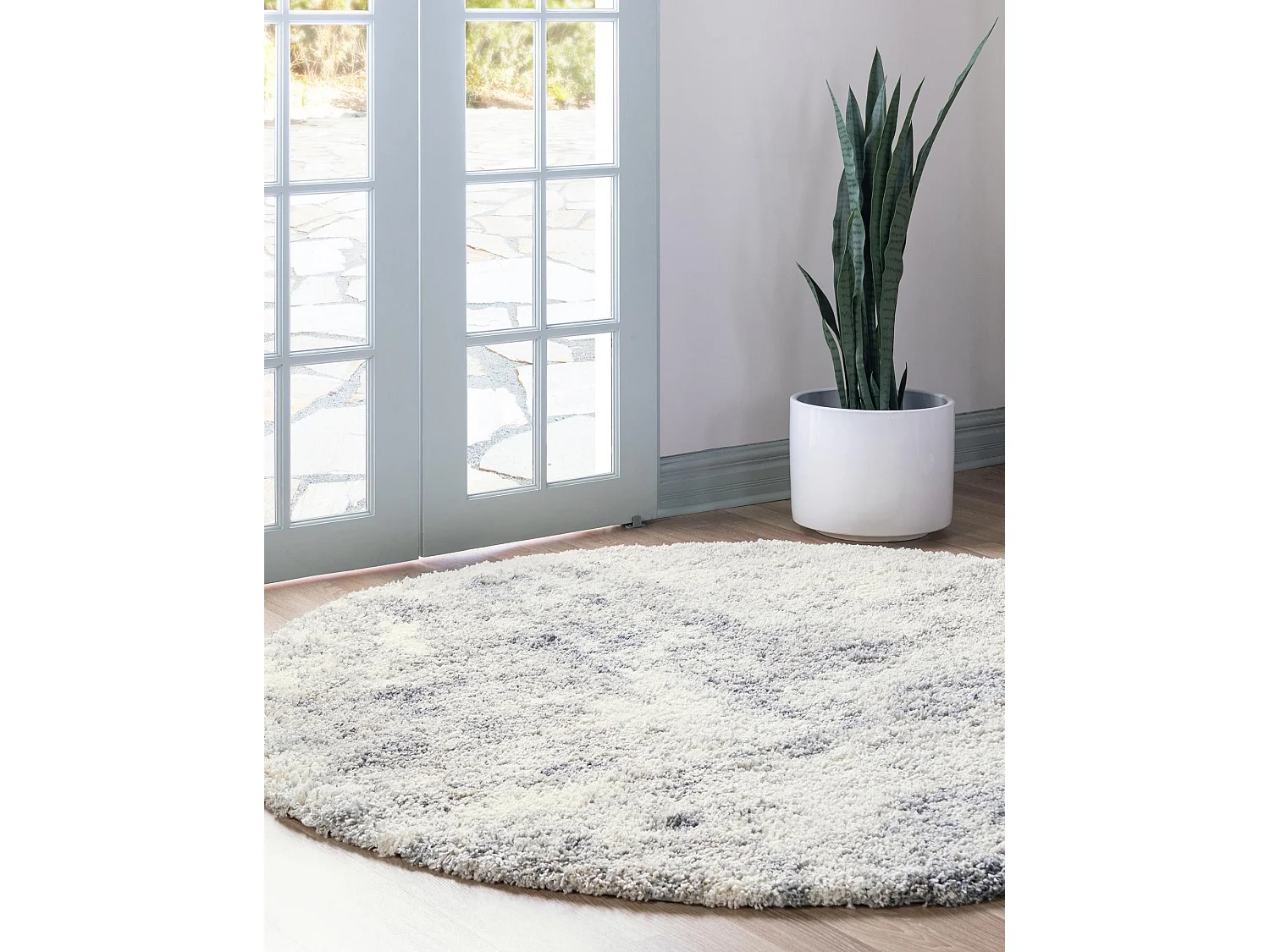 Hochflorteppich 185x185 Beige - Grau Lachen Haze