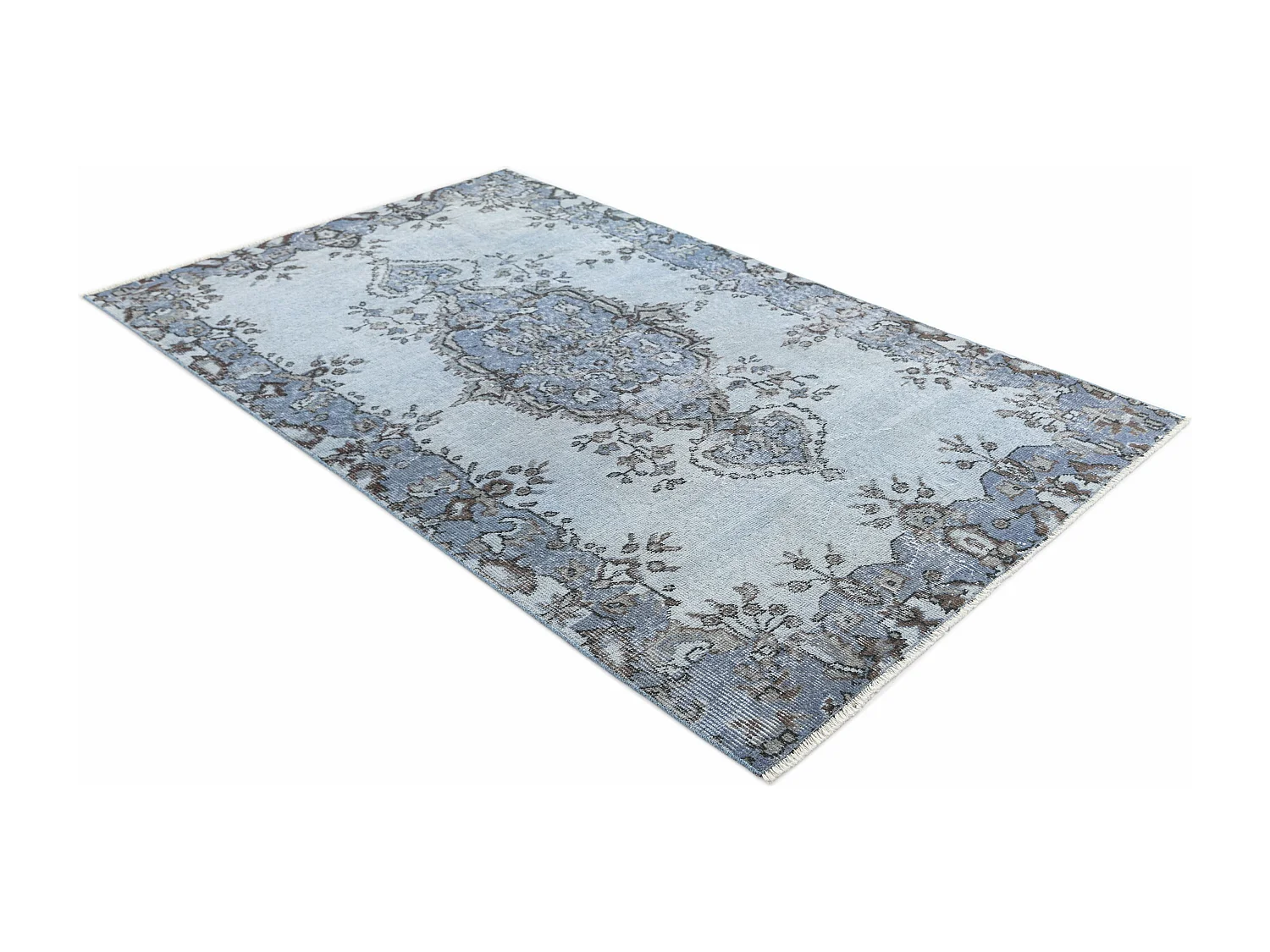 Tapis de laine 112x206 Bleu Ultra Vintage