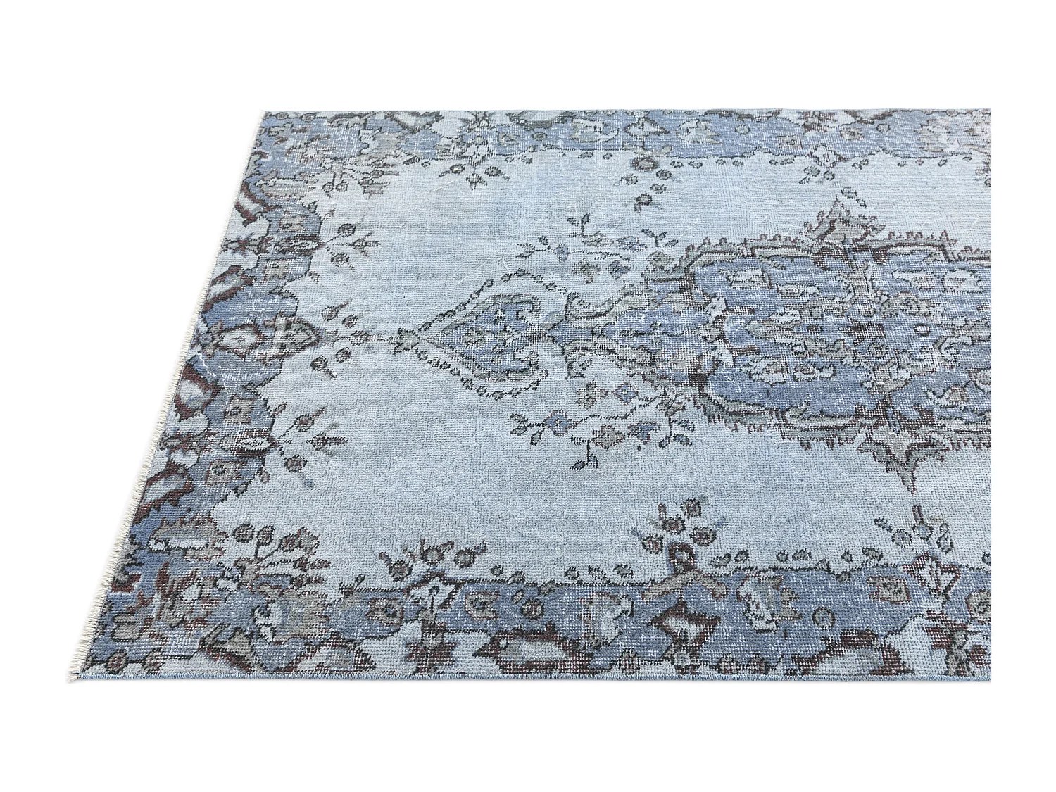 Tapis de laine 112x206 Bleu Ultra Vintage