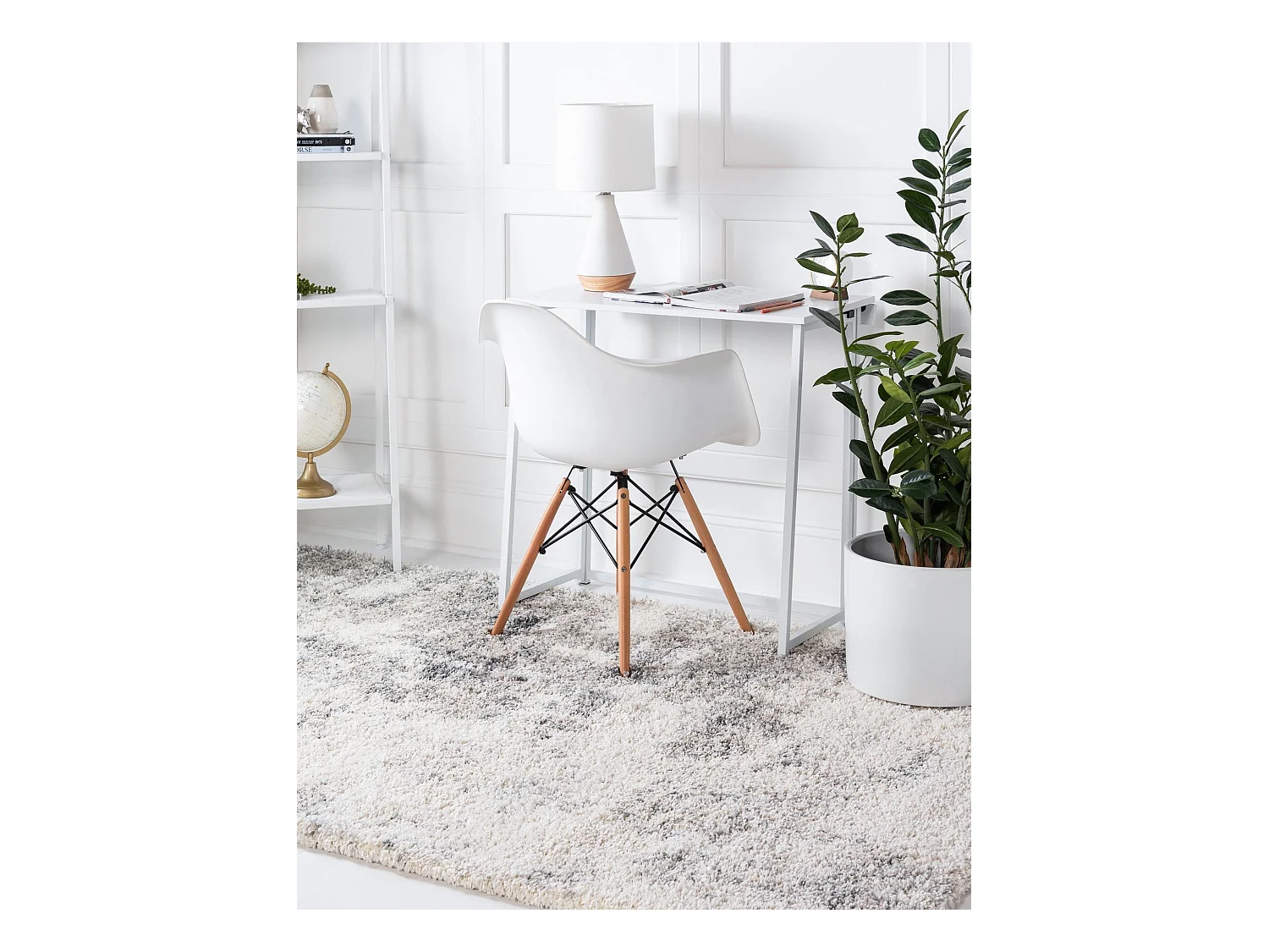 Hoogpolig tapijt 275x185 Beige - Grijs Lachen Haze