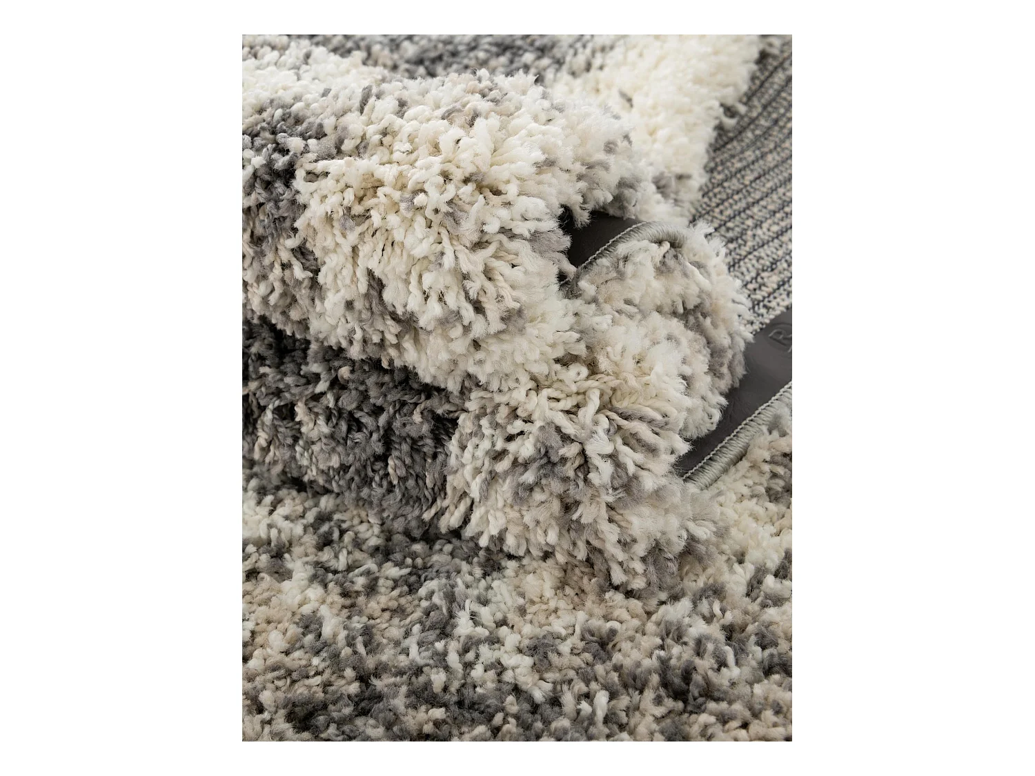 Hoogpolig tapijt 275x185 Beige - Grijs Lachen Haze