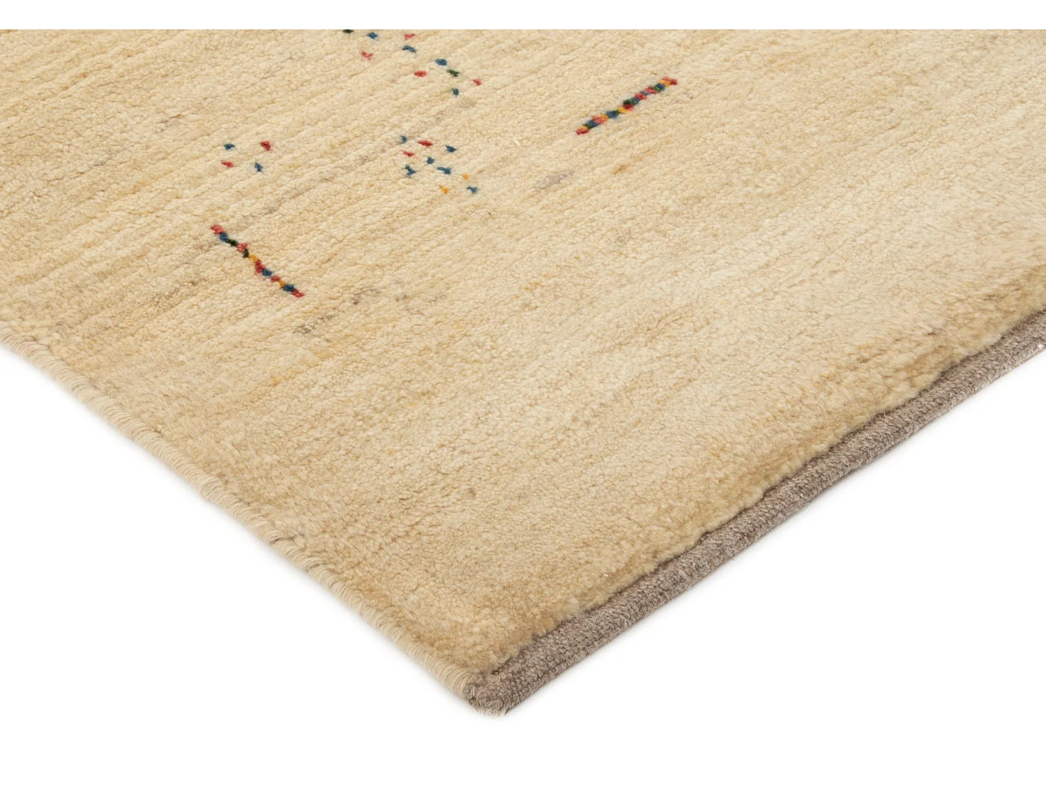 Tapis de laine 157x193 beige Gabbeh Shouli