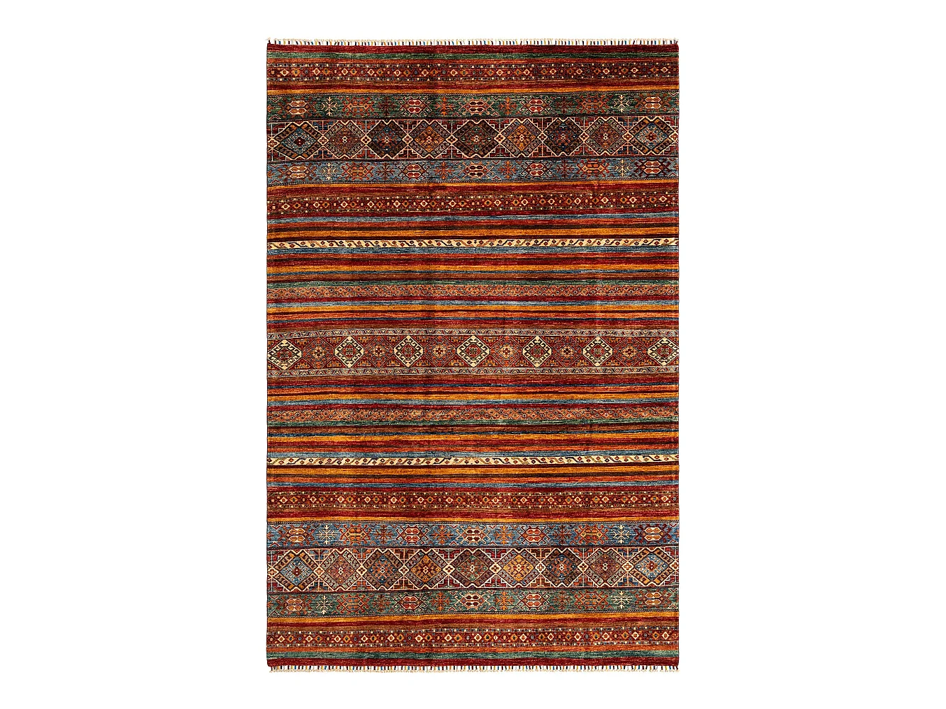 Tapis de laine 201x306 rouge Torkman