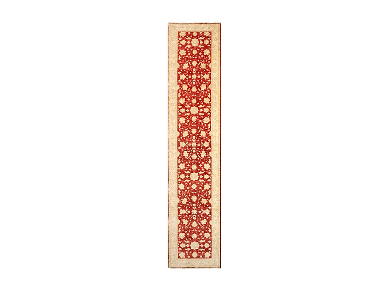 Läufer-Wollteppich 105x493 Beige Kaizar