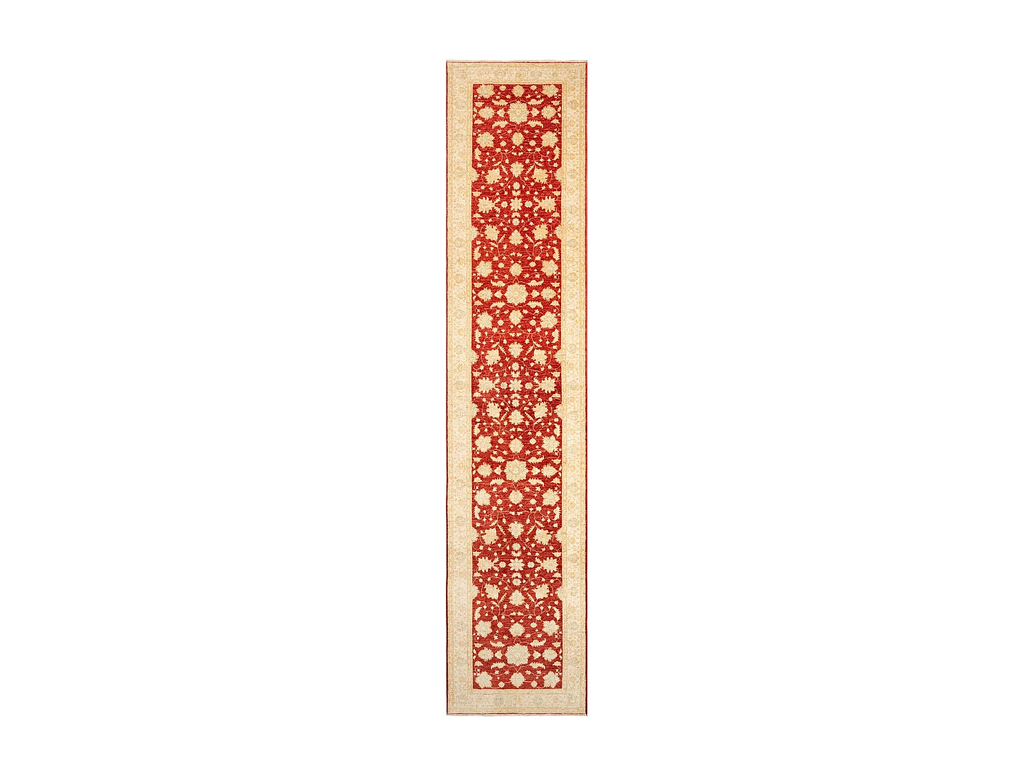 Läufer-Wollteppich 105x493 Beige Kaizar