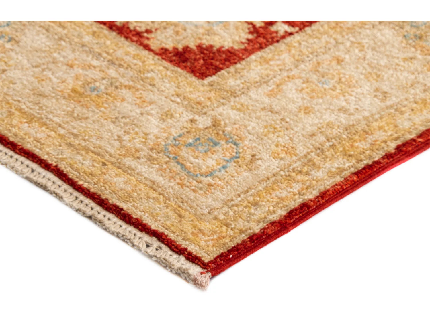 Läufer-Wollteppich 105x493 Beige Kaizar