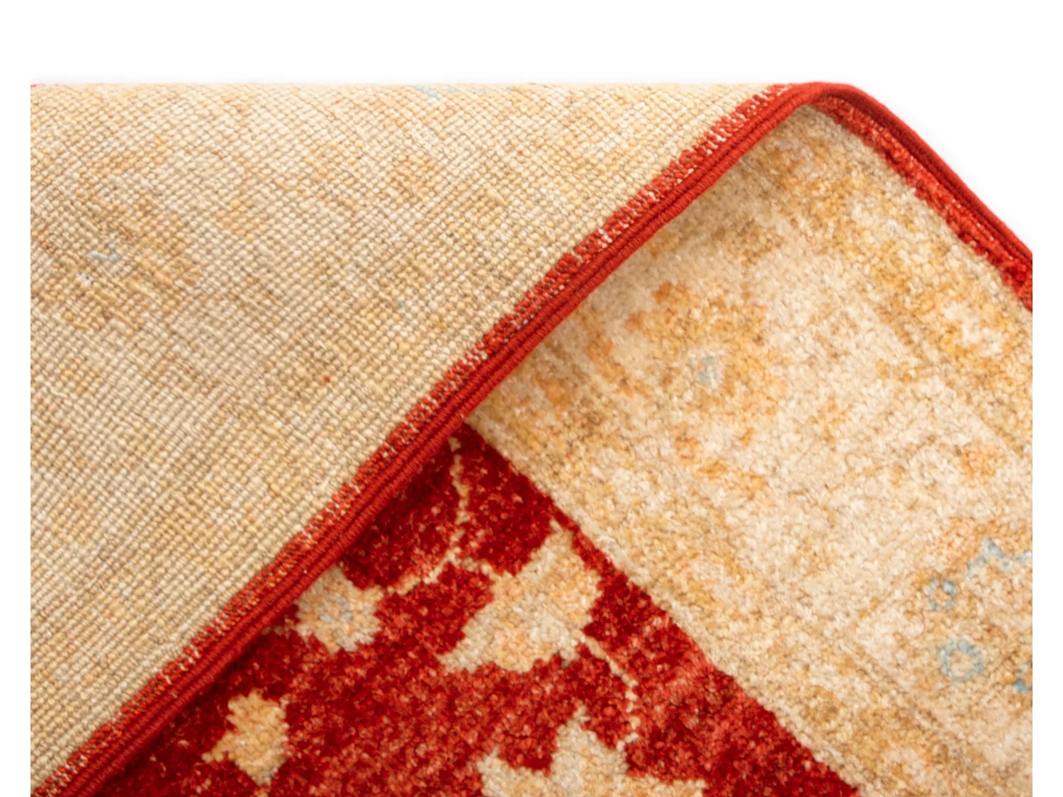 Läufer-Wollteppich 105x493 Beige Kaizar