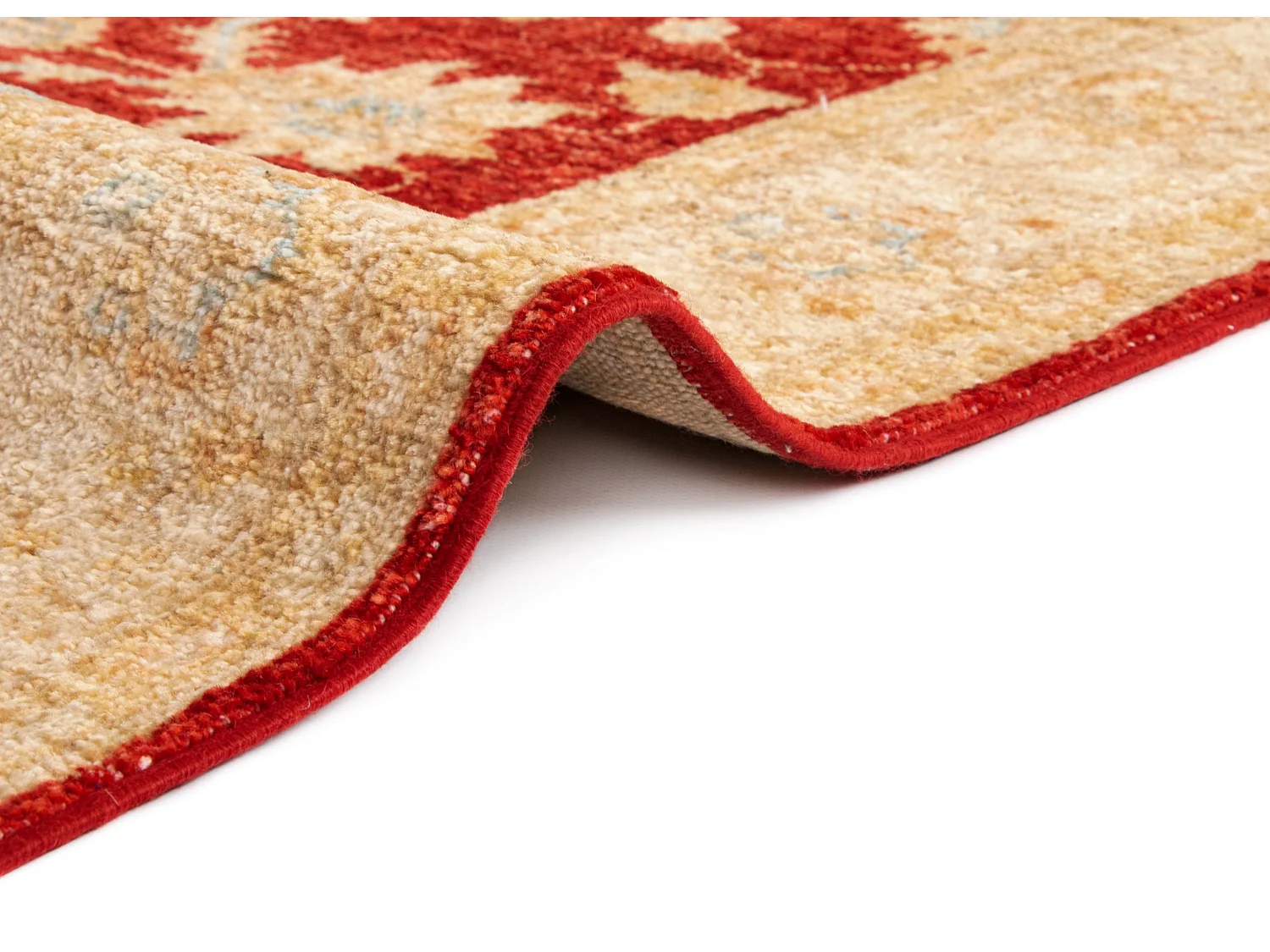 Läufer-Wollteppich 105x493 Beige Kaizar