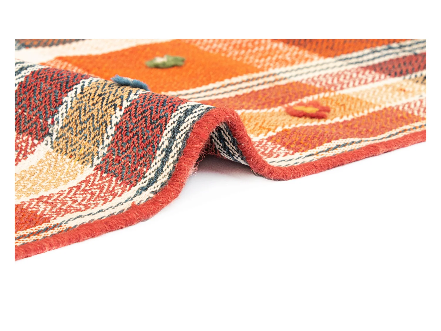 Wollteppich 141x197 Orange Jajim