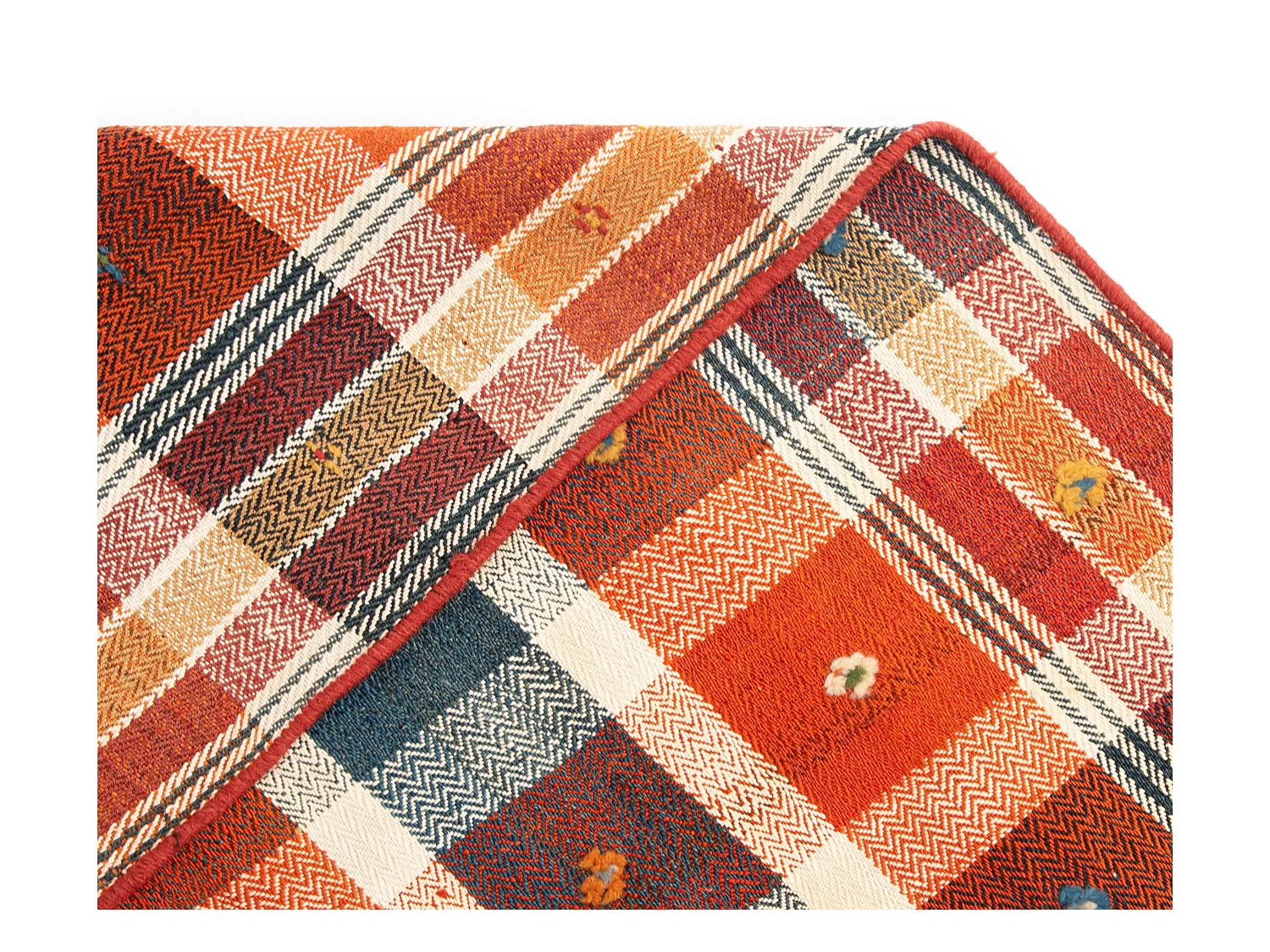 Wollteppich 141x197 Orange Jajim