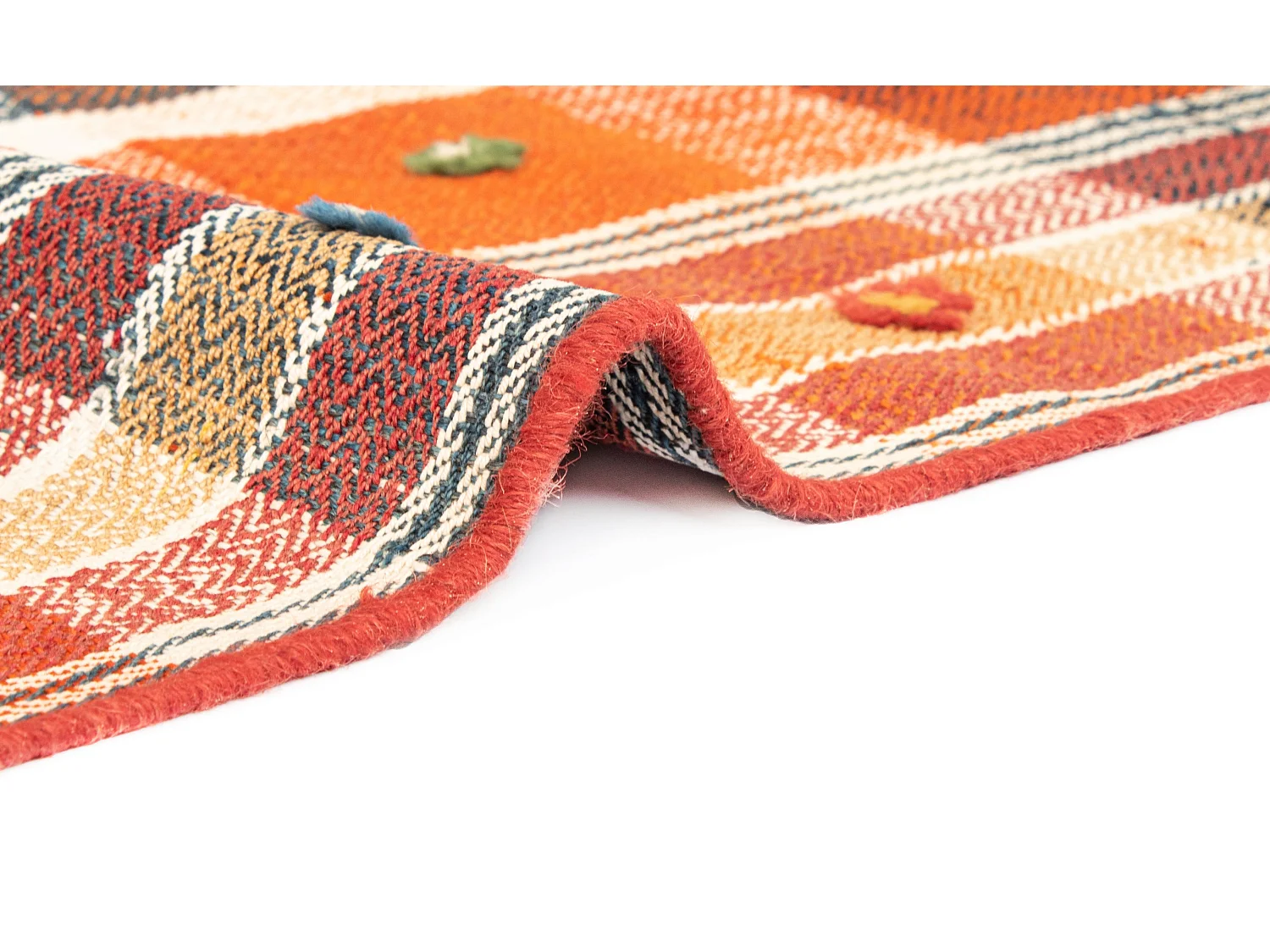 Tapis de laine 141x197 orange Jajim